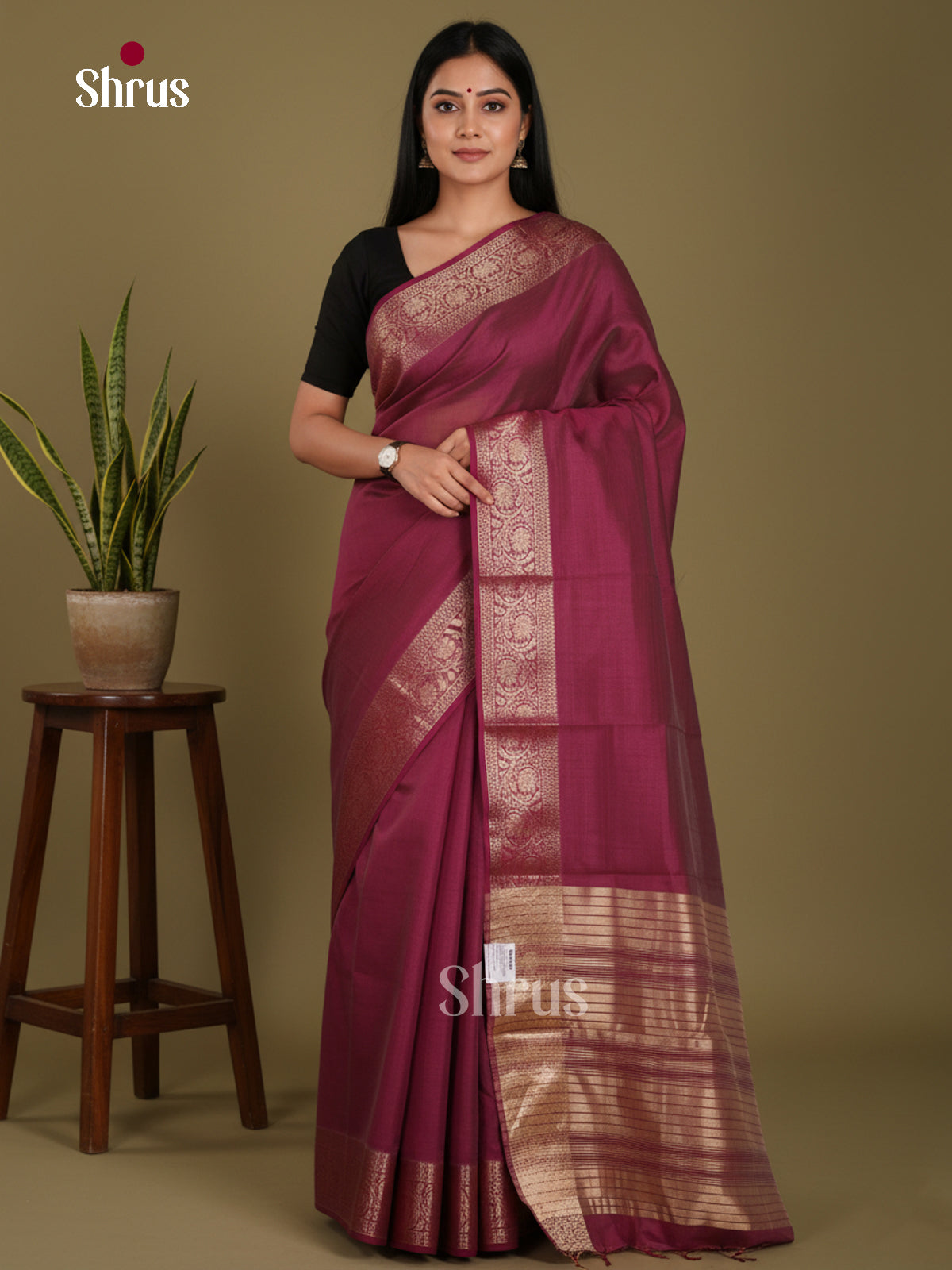 DKS27086 - Semi Rawsilk Saree - Shop on Shrus.com