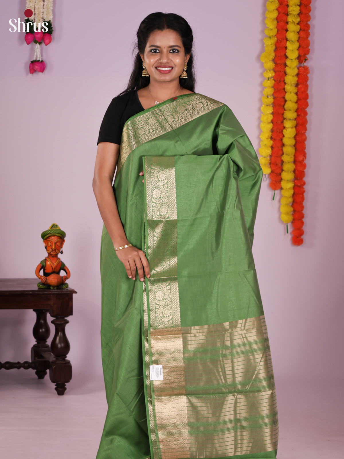 DKS27087 - Semi Rawsilk Saree - Shop on Shrus.com