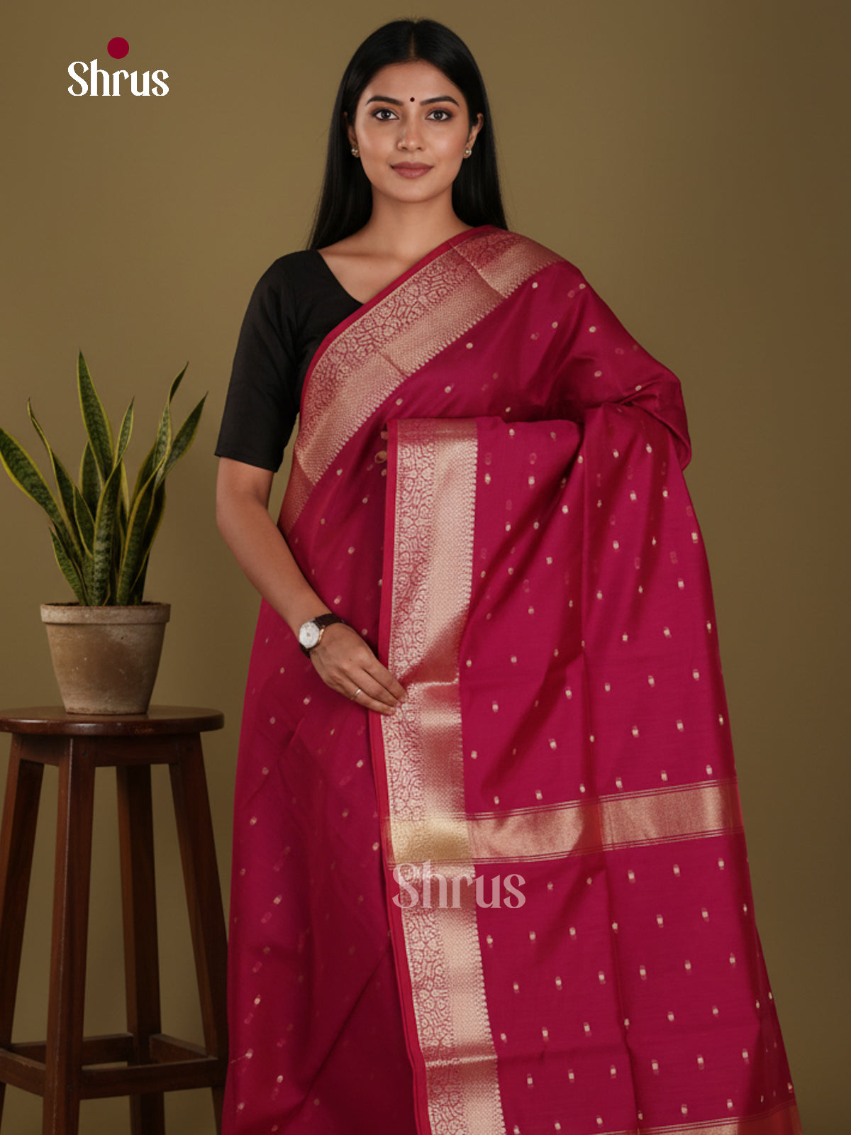 Maroon - Art Maheshwari Saree