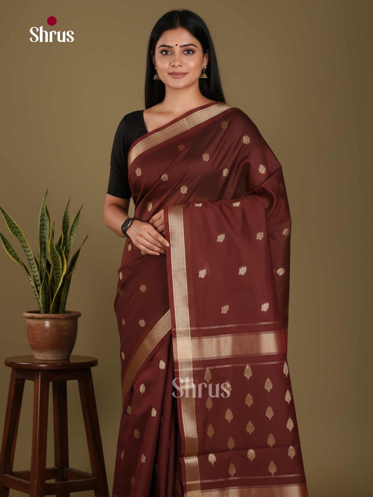 Maroon - Art Maheshwari Saree