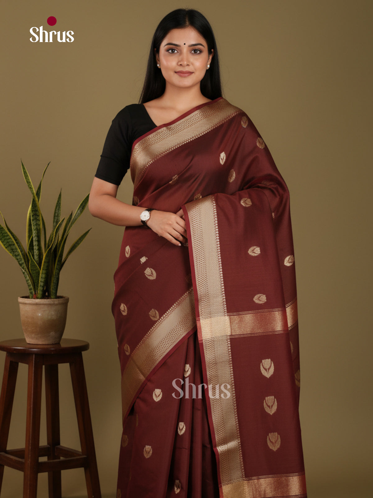 Brown - Art Maheshwari Saree
