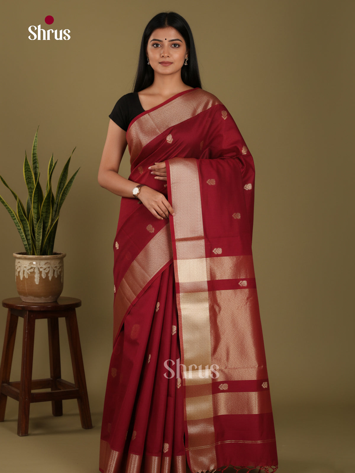 maroon - Art Maheshwari Saree