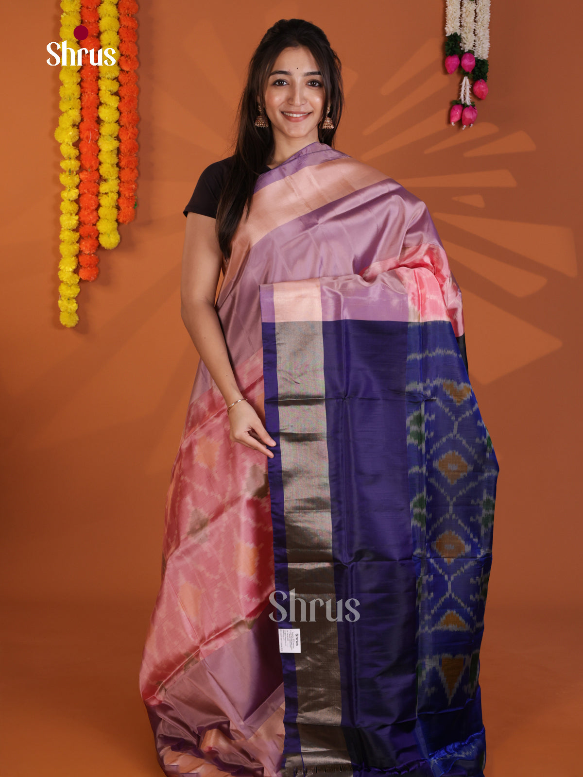 Pink & Blue - Semi uppada Saree