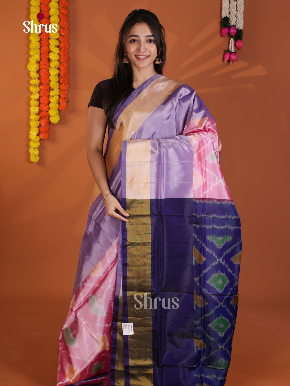 Baby Pink & Blue- Semi uppada Saree