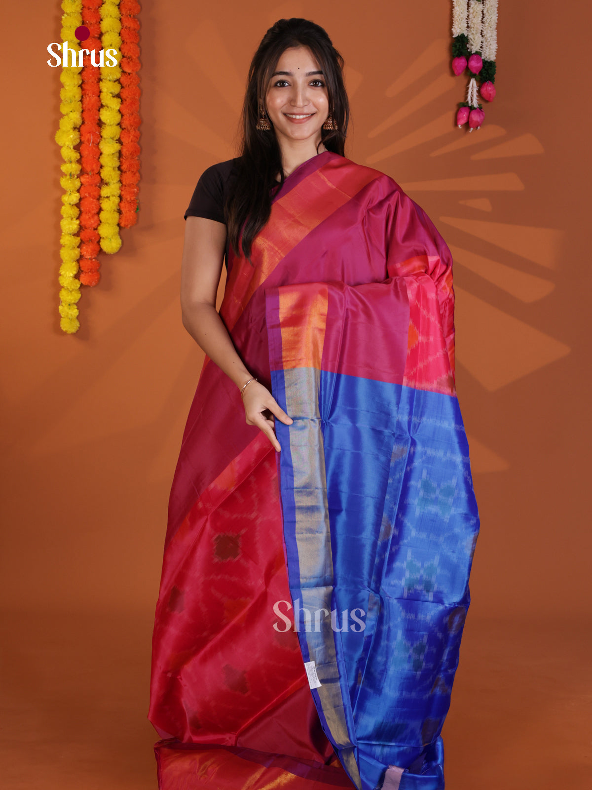 Pink & Blue- Semi uppada Saree