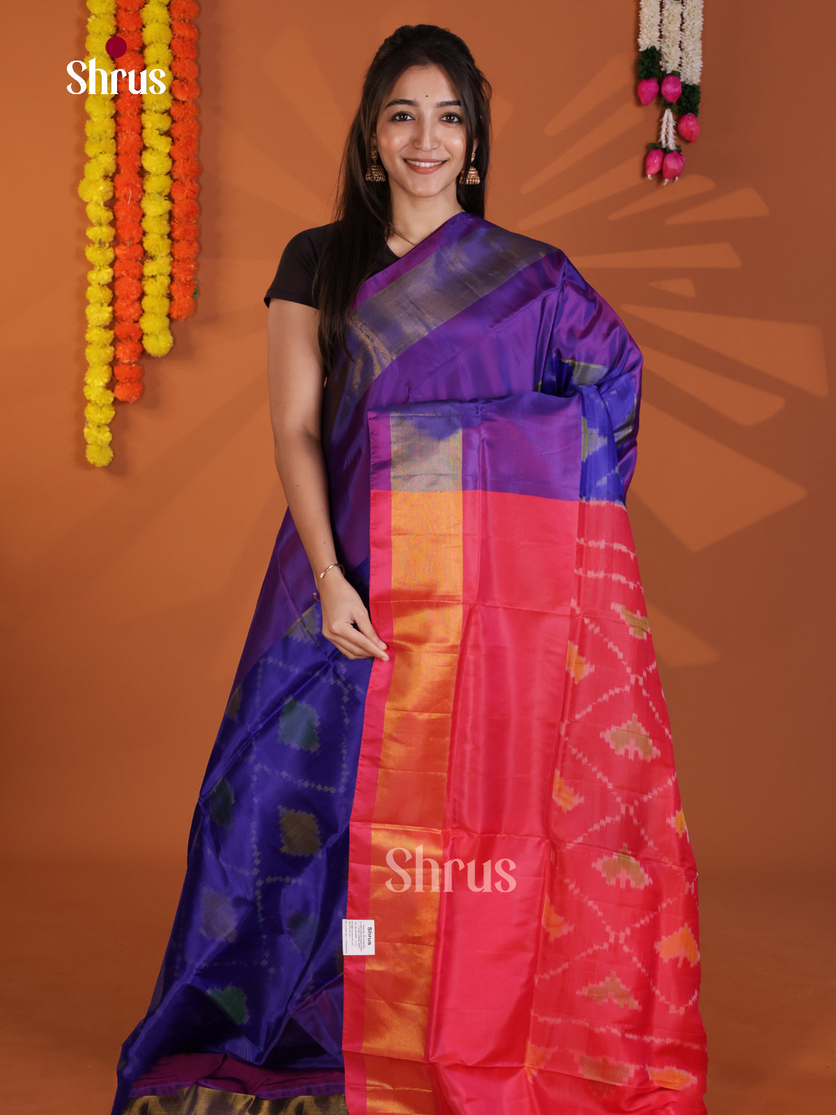 Blue & Violet- Semi uppada Saree - Shop on Shrus.com