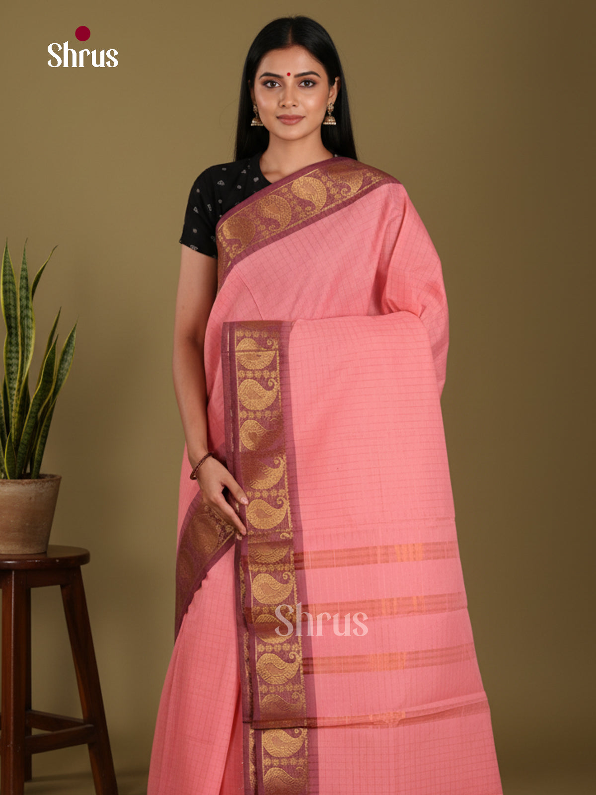 DKS28090 - Chettinad Mix Cotton-Without Blouse Saree