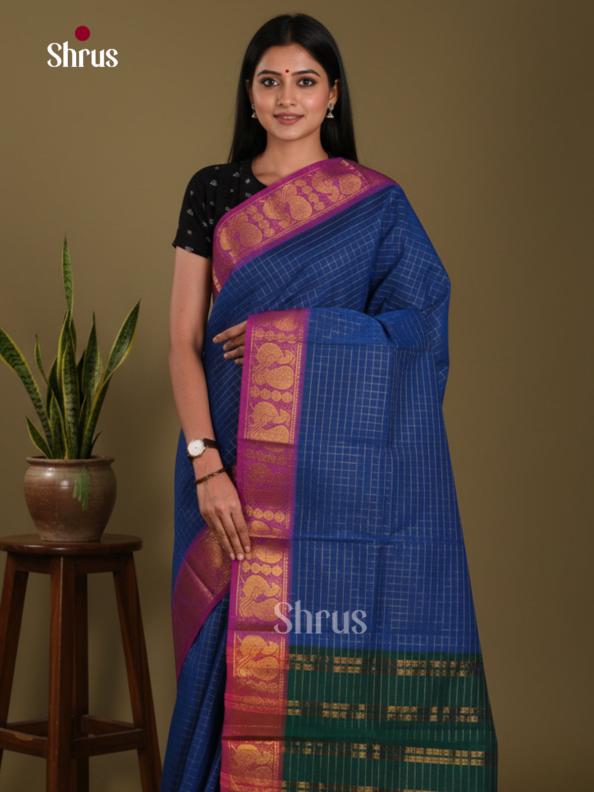 DKS28092 - Chettinad Mix Cotton-Without Blouse Saree