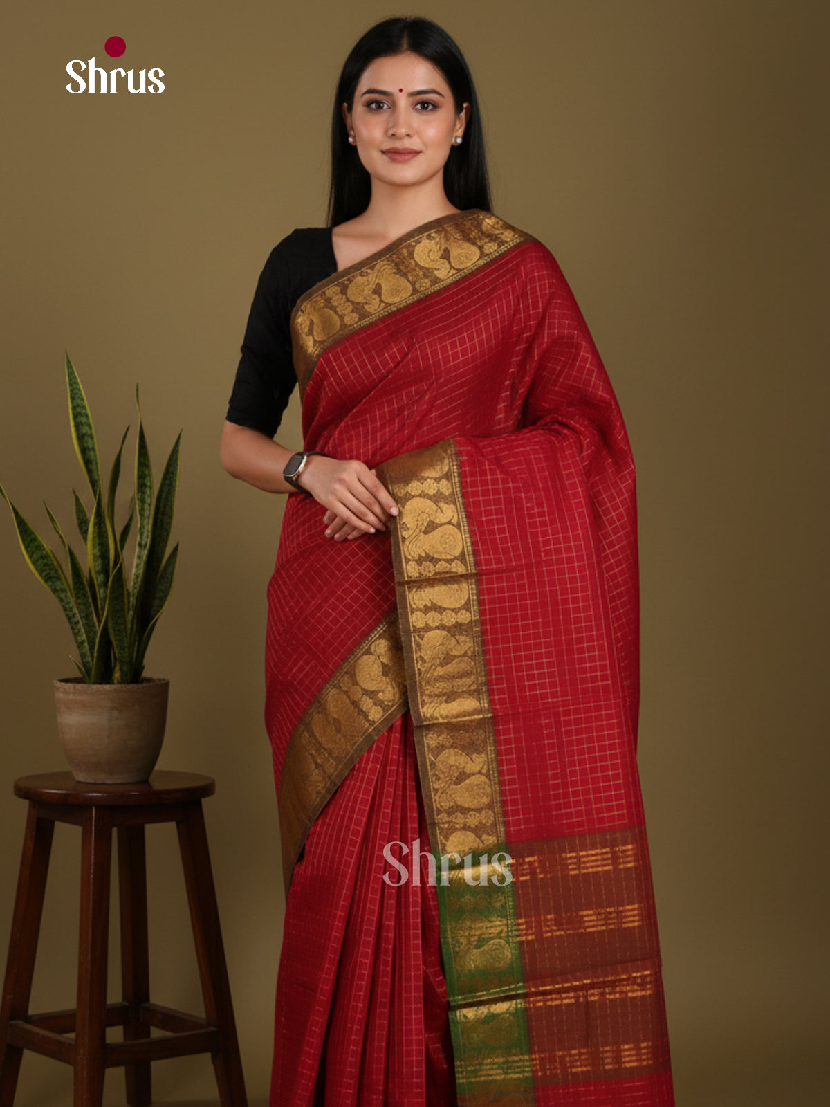 DKS28095 - Chettinad Mix Cotton-Without Blouse Saree
