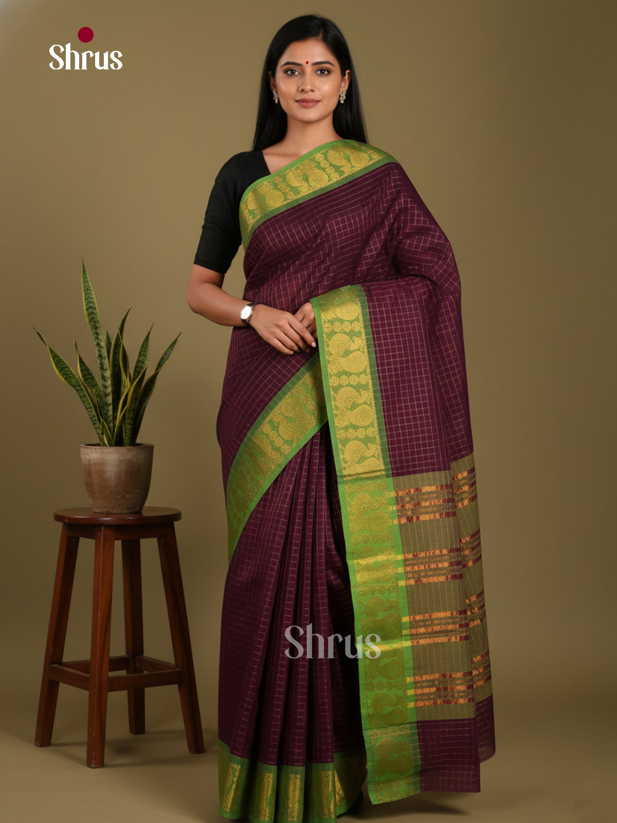 DKS28098 - Chettinad Mix Cotton-Without Blouse Saree