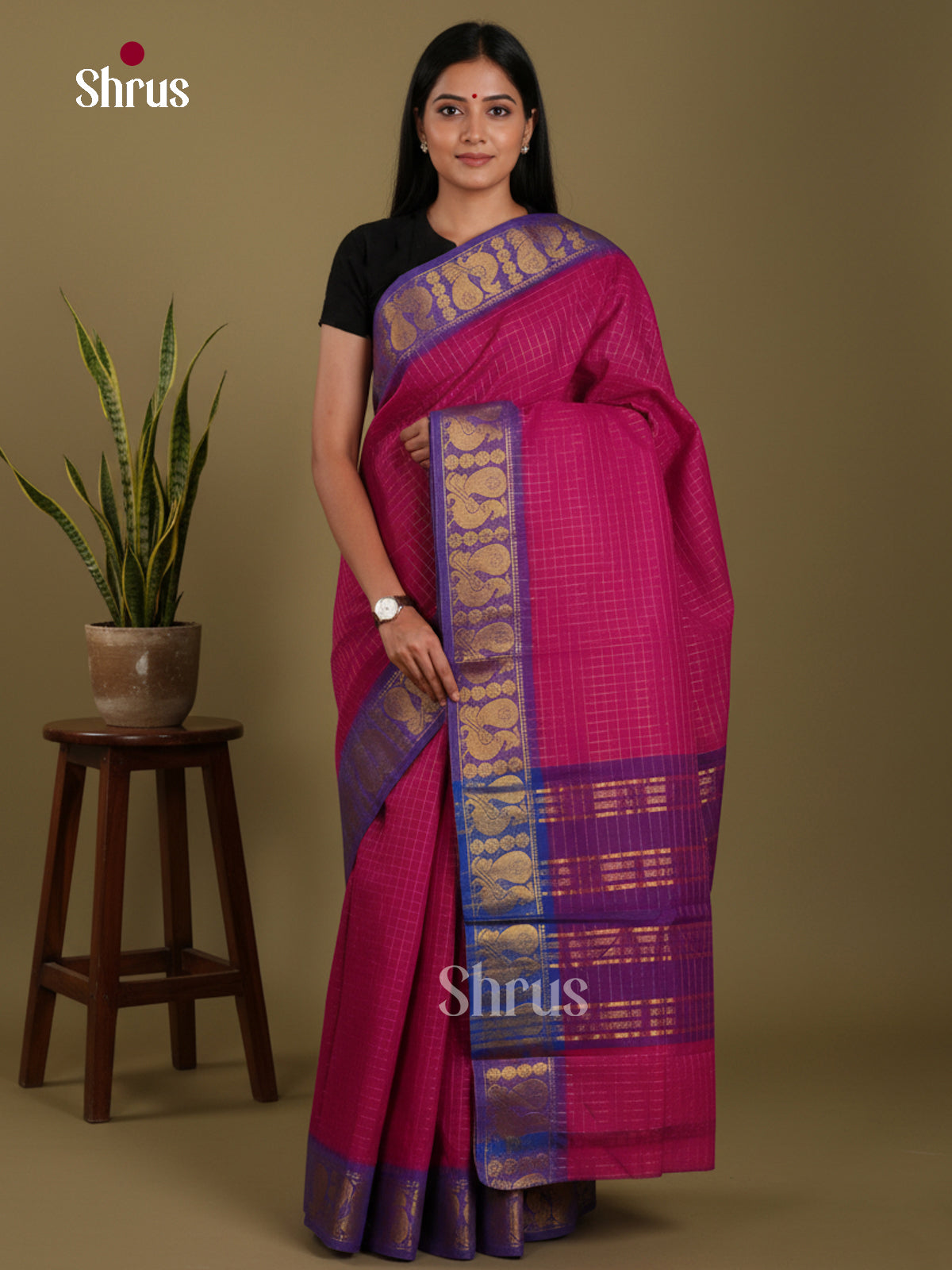 DKS28100 - Chettinad Mix Cotton-Without Blouse Saree