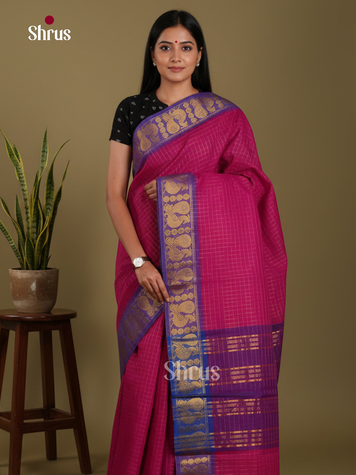 DKS28100 - Chettinad Mix Cotton-Without Blouse Saree