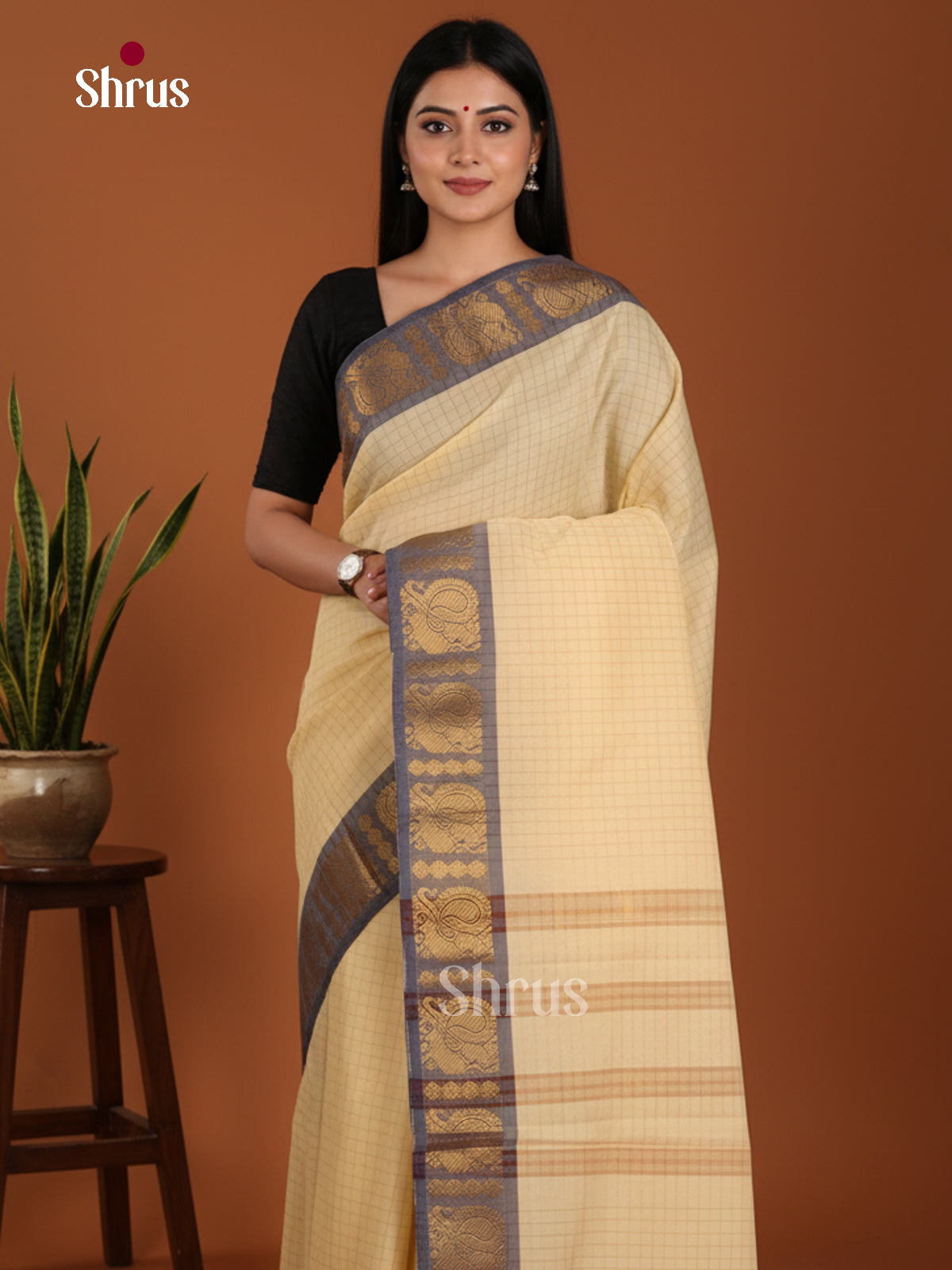 DKS28103 - Chettinad Mix Cotton-Without Blouse Saree