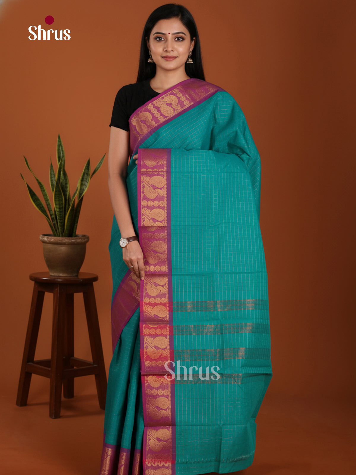 DKS28105 - Chettinad Mix Cotton-Without Blouse Saree