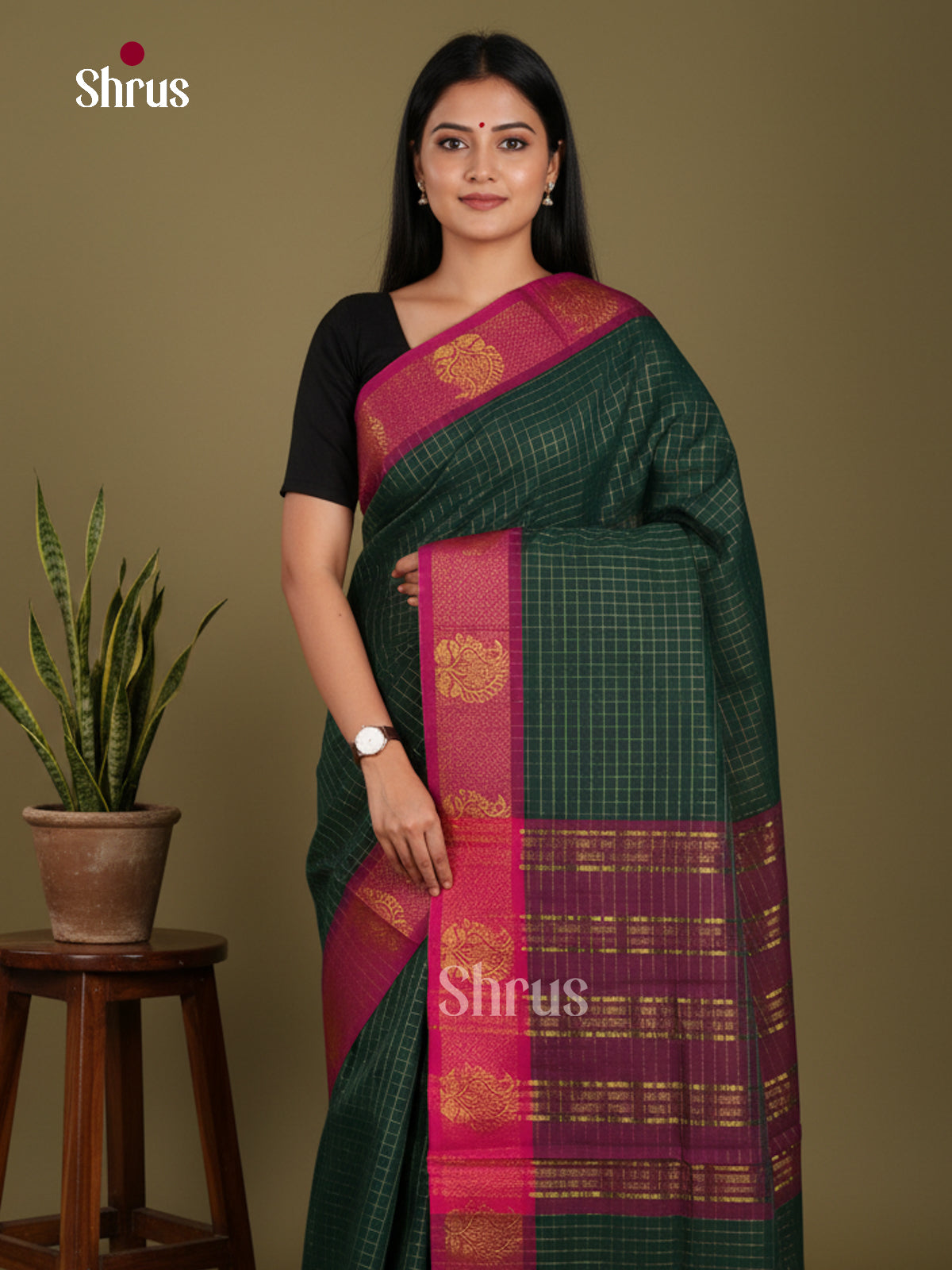 DKS28106 - Chettinad Mix Cotton-Without Blouse Saree