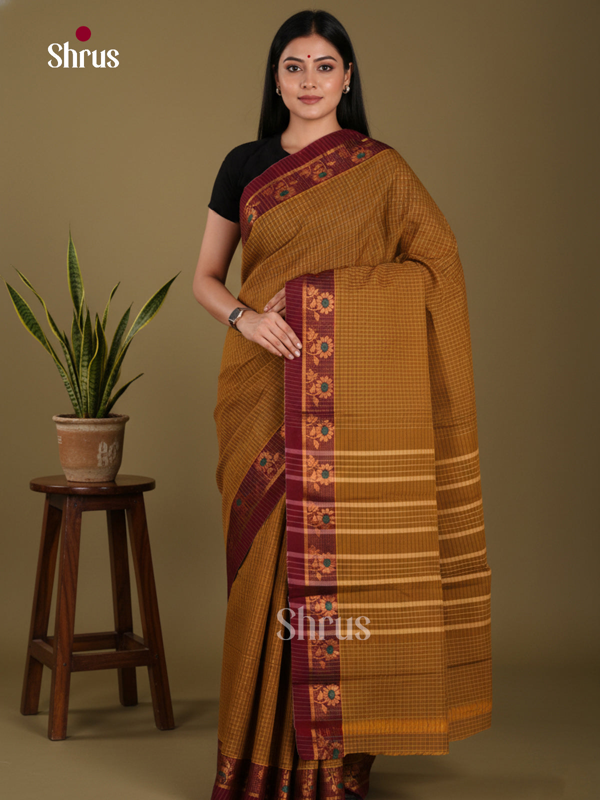 DKS28110 - Chettinad Mix Cotton-Without Blouse Saree
