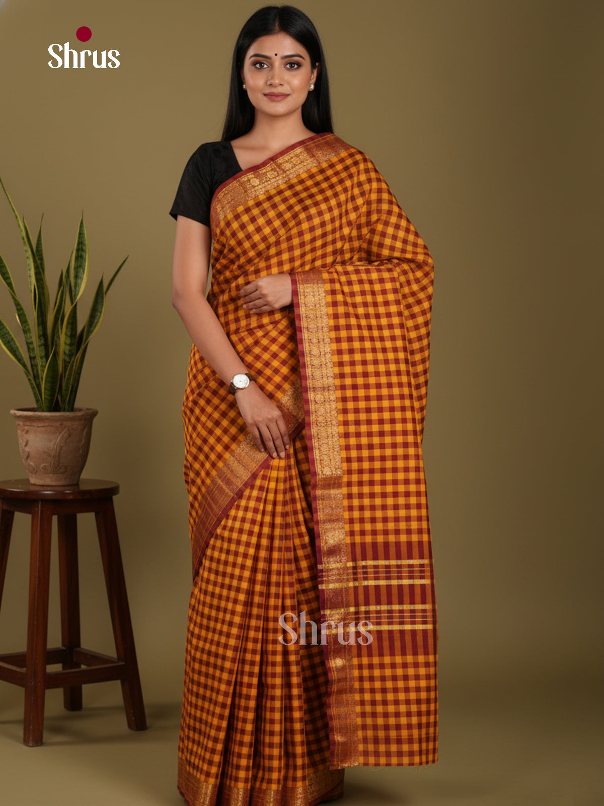 DKS28113 - Chettinad Mix Cotton-Without Blouse Saree