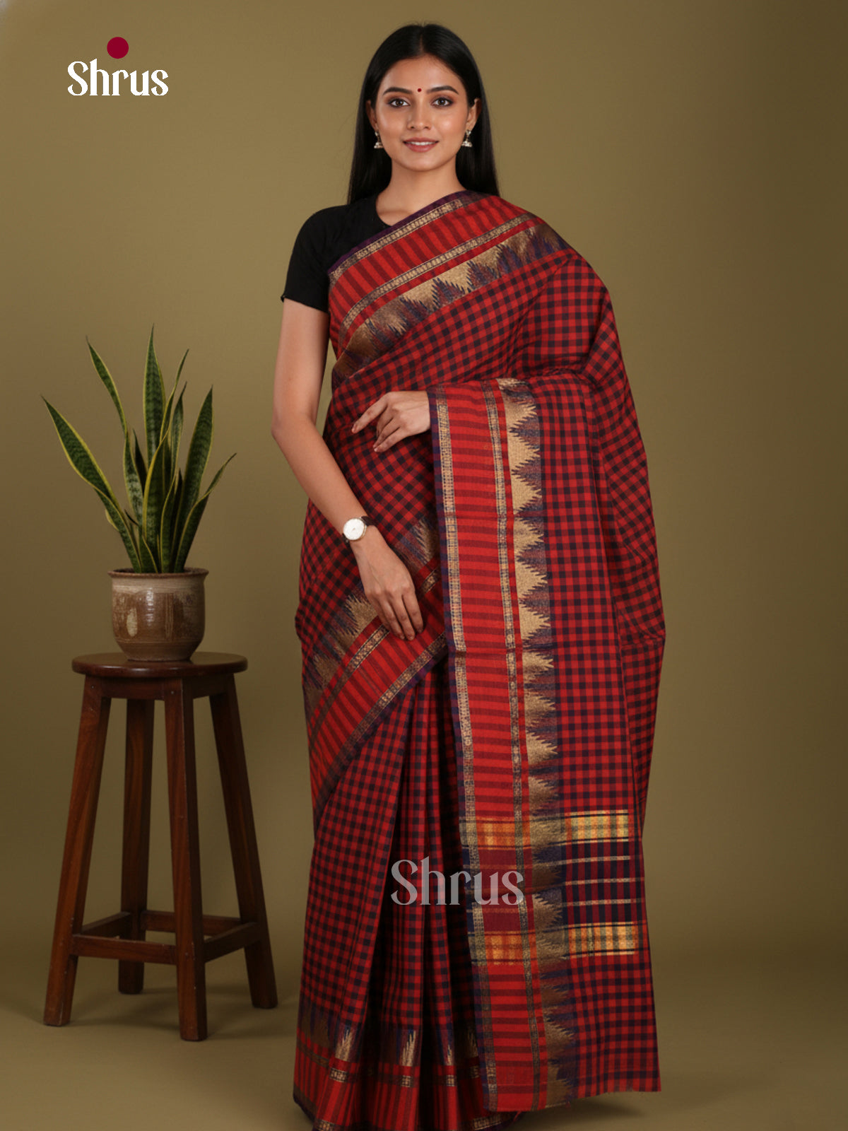 DKS28115 - Chettinad Mix Cotton-Without Blouse Saree