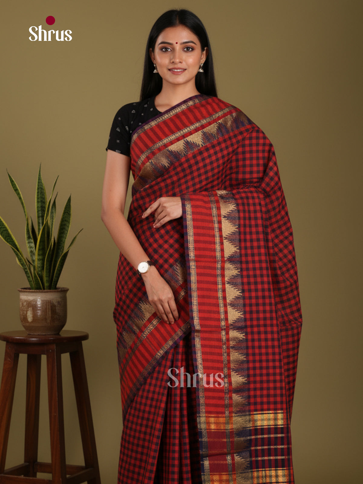 DKS28115 - Chettinad Mix Cotton-Without Blouse Saree