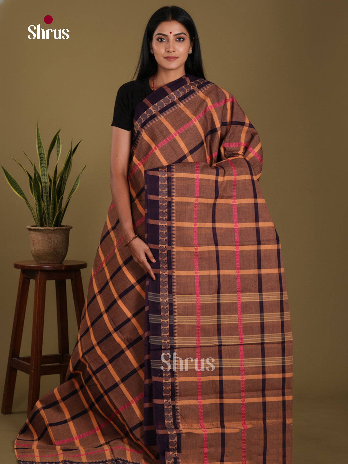 DKS28116 - Chettinad Mix Cotton-Without Blouse Saree