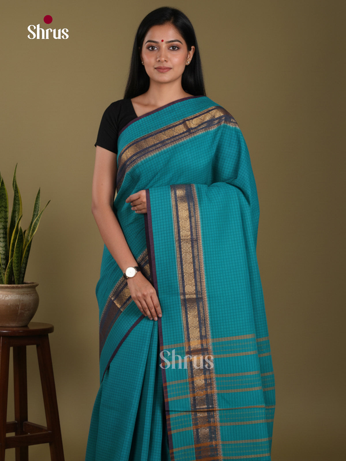 DKS28125 - Chettinad Mix Cotton-Without Blouse Saree
