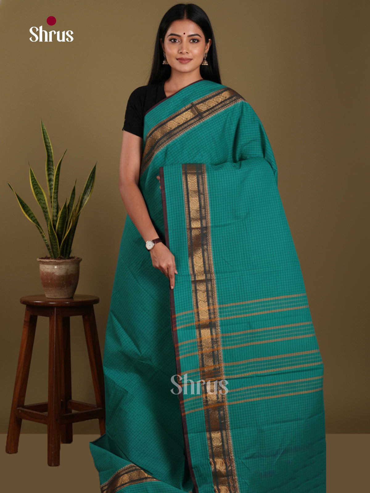 DKS28127 - Chettinad Mix Cotton-Without Blouse Saree