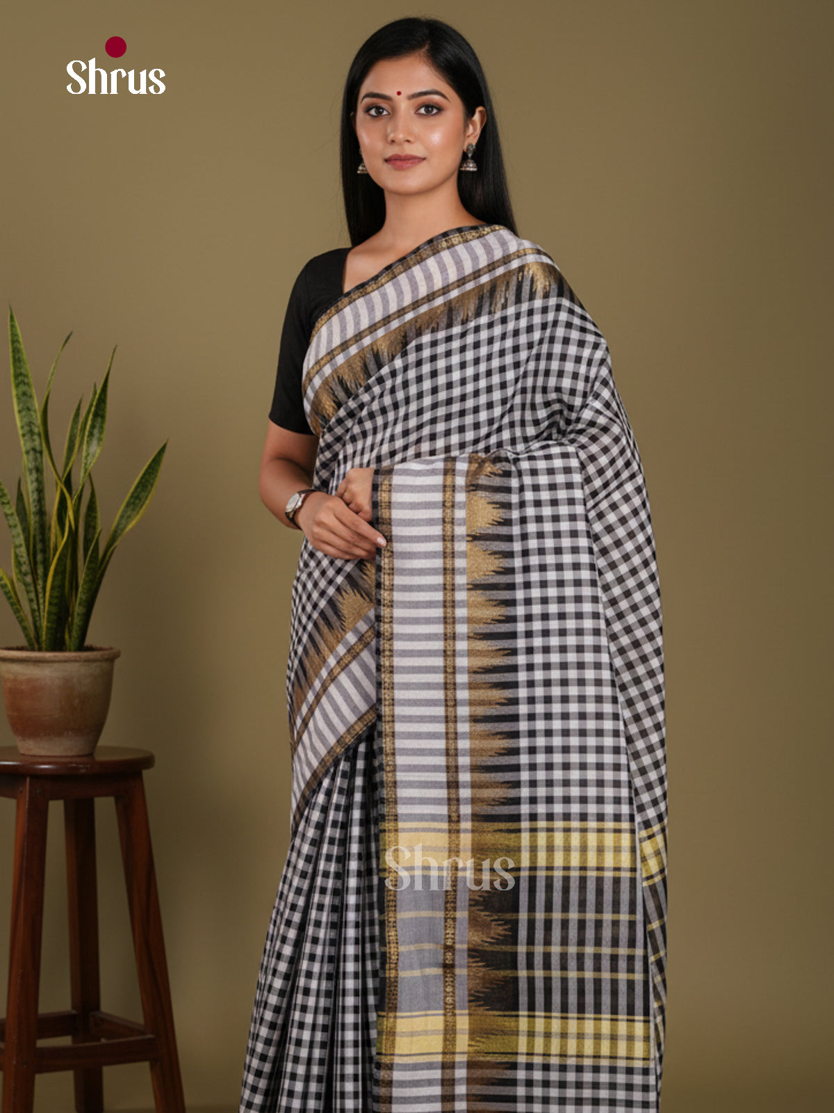 DKS28132 - Chettinad Mix Cotton-Without Blouse Saree - Shop on Shrus.com