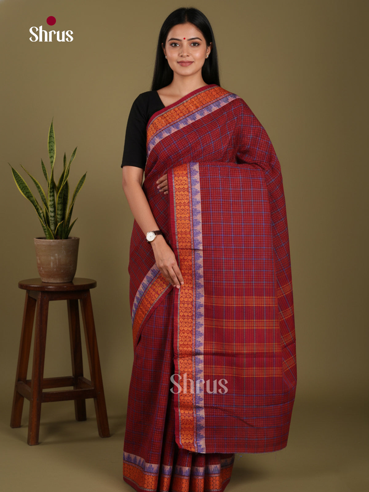 DKS28134 - Chettinad Mix Cotton-Without Blouse Saree