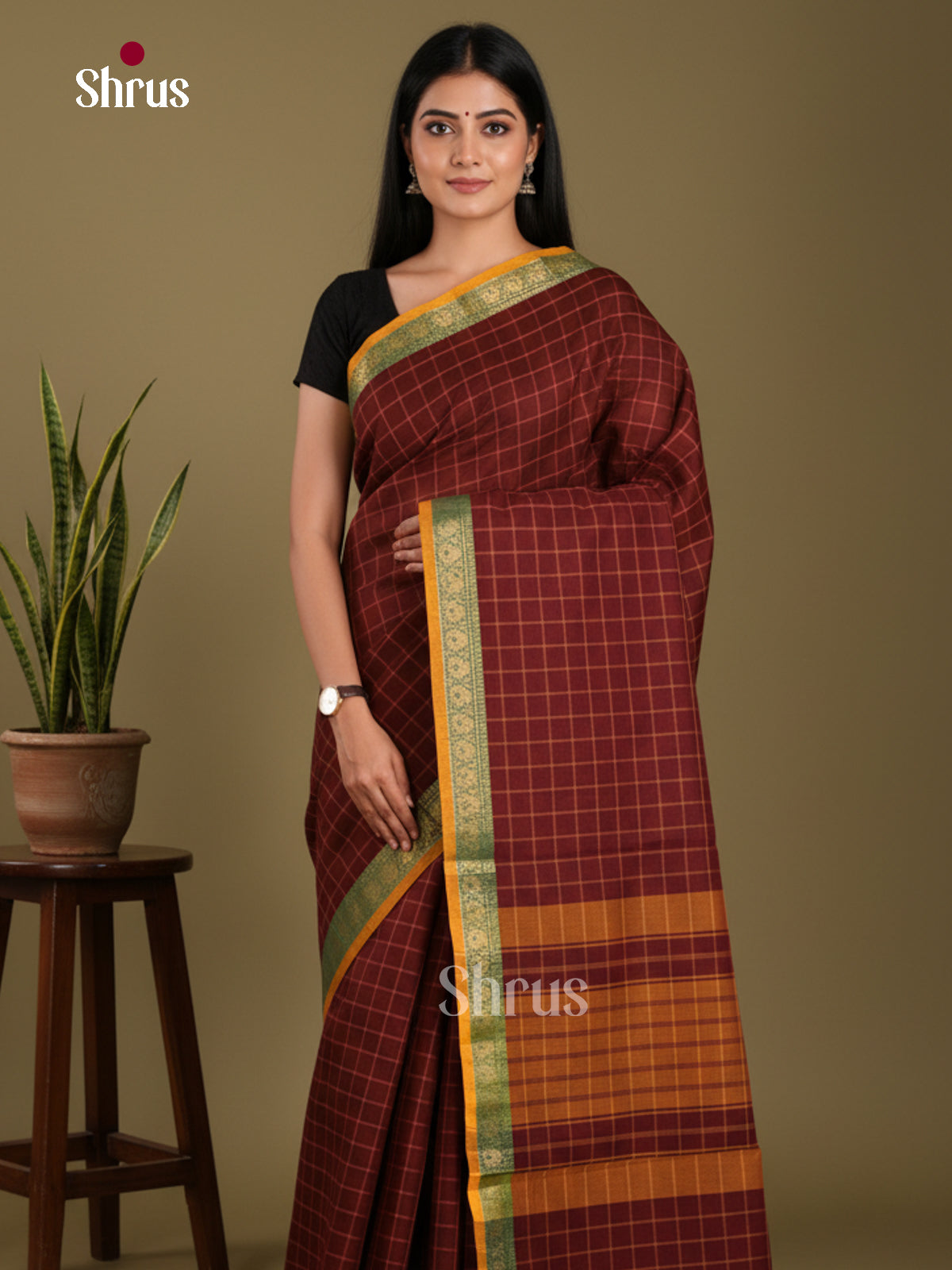 DKS28142 - Chettinad Mix Cotton-Without Blouse Saree