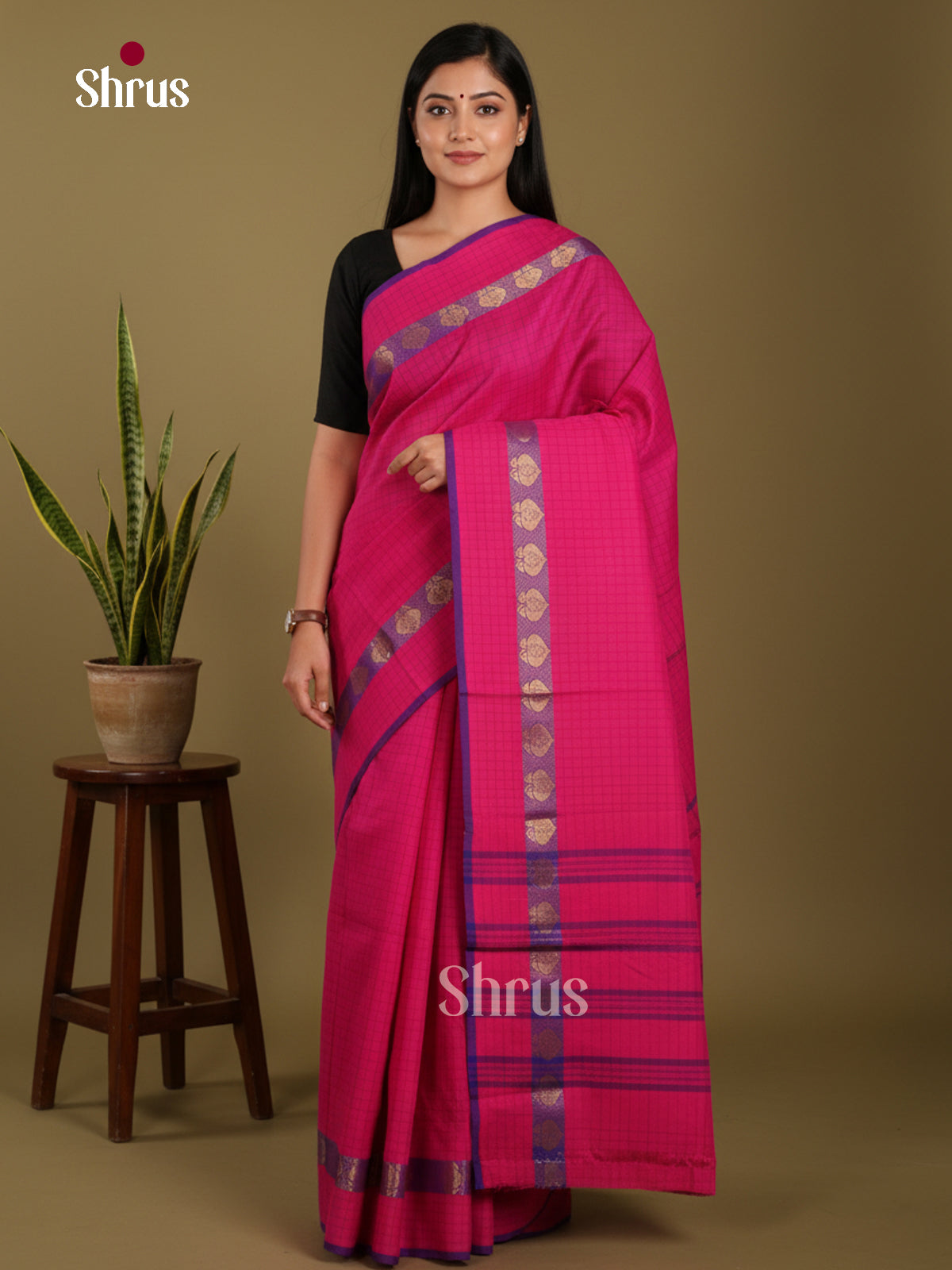 DKS28144 - Chettinad Mix Cotton-Without Blouse Saree