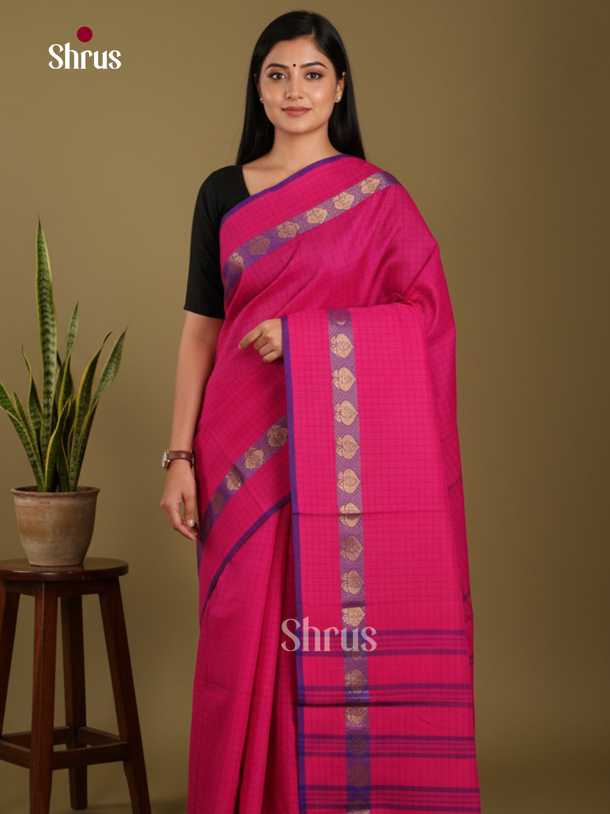 DKS28144 - Chettinad Mix Cotton-Without Blouse Saree