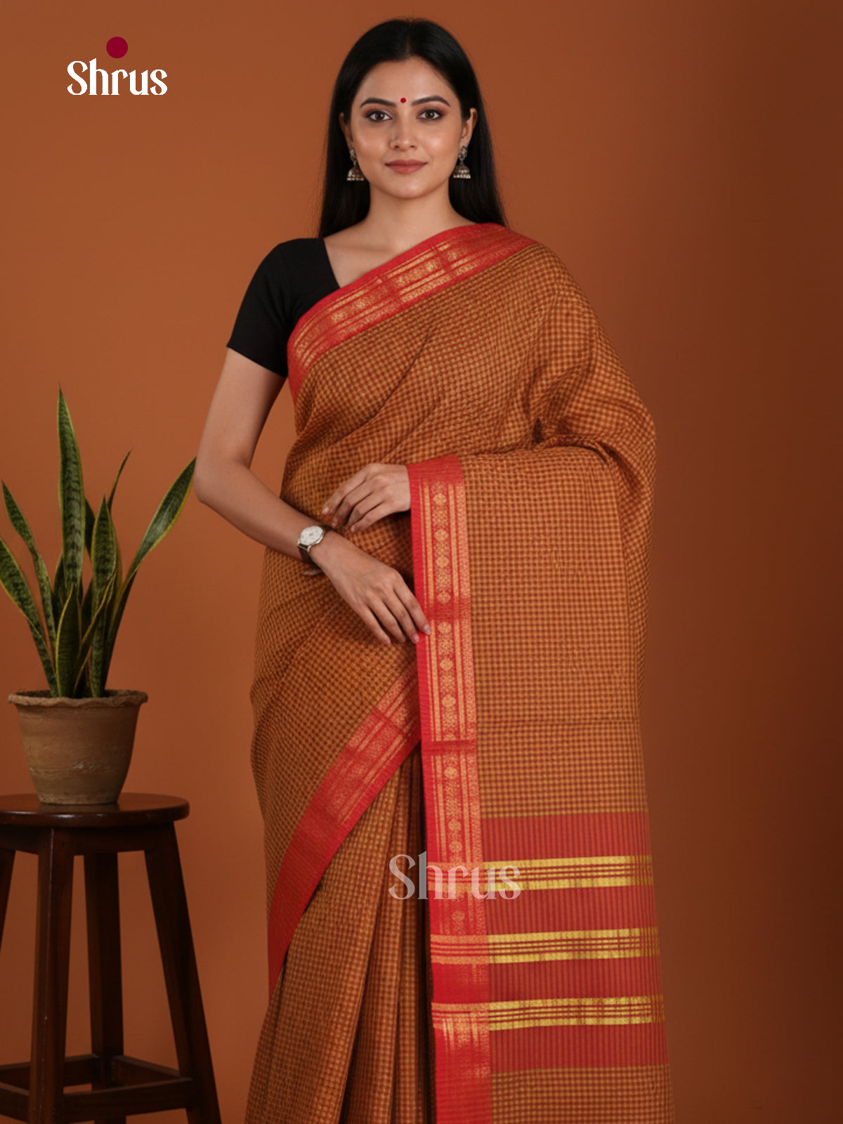 DKS28158 - Chettinad Mix Cotton-Without Blouse Saree