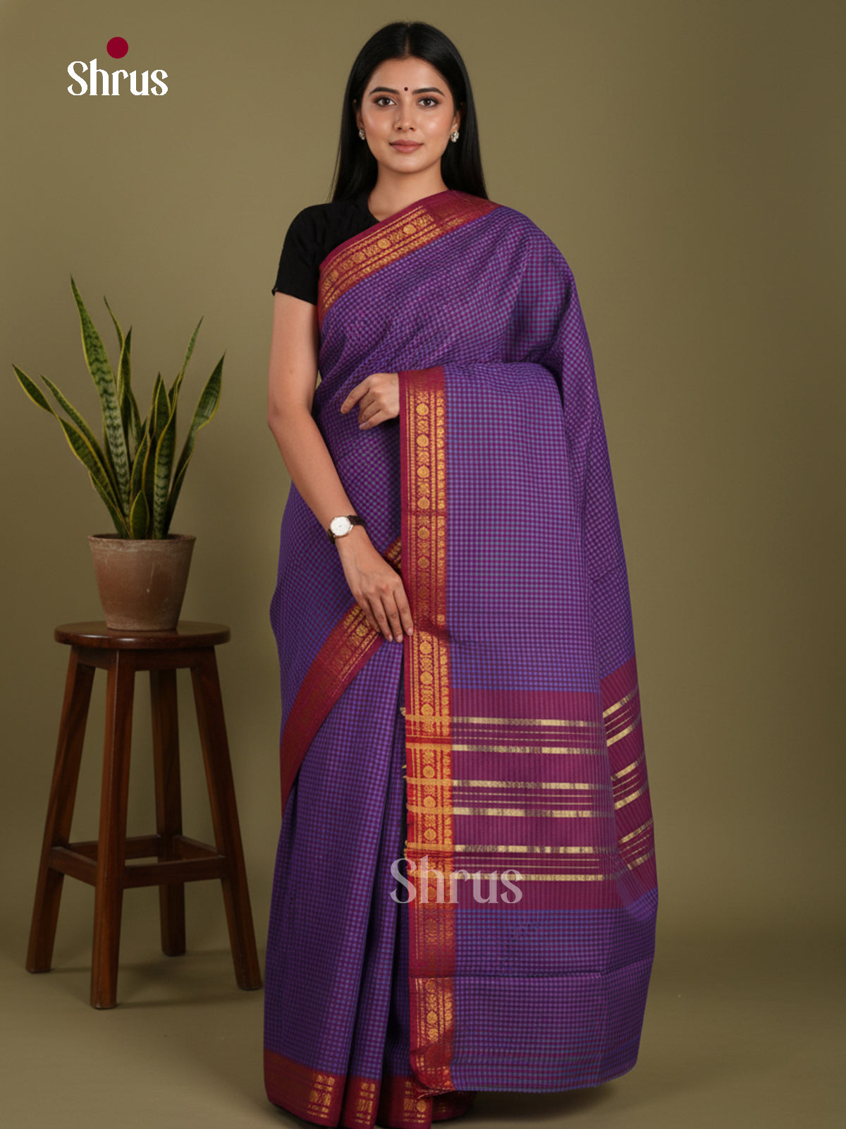 DKS28159 - Chettinad Mix Cotton-Without Blouse Saree
