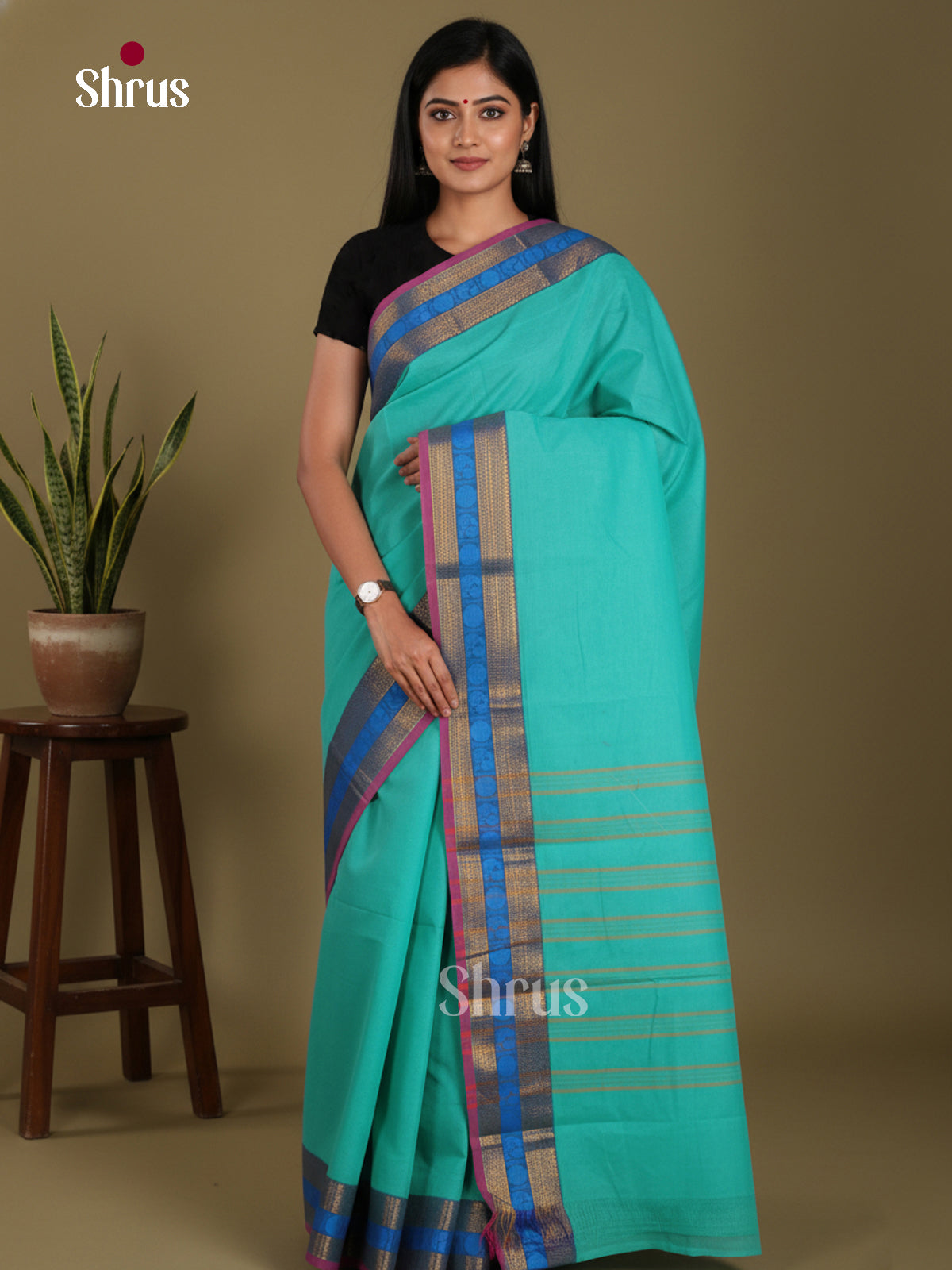 DKS28168 - Chettinad Mix Cotton-Without Blouse Saree