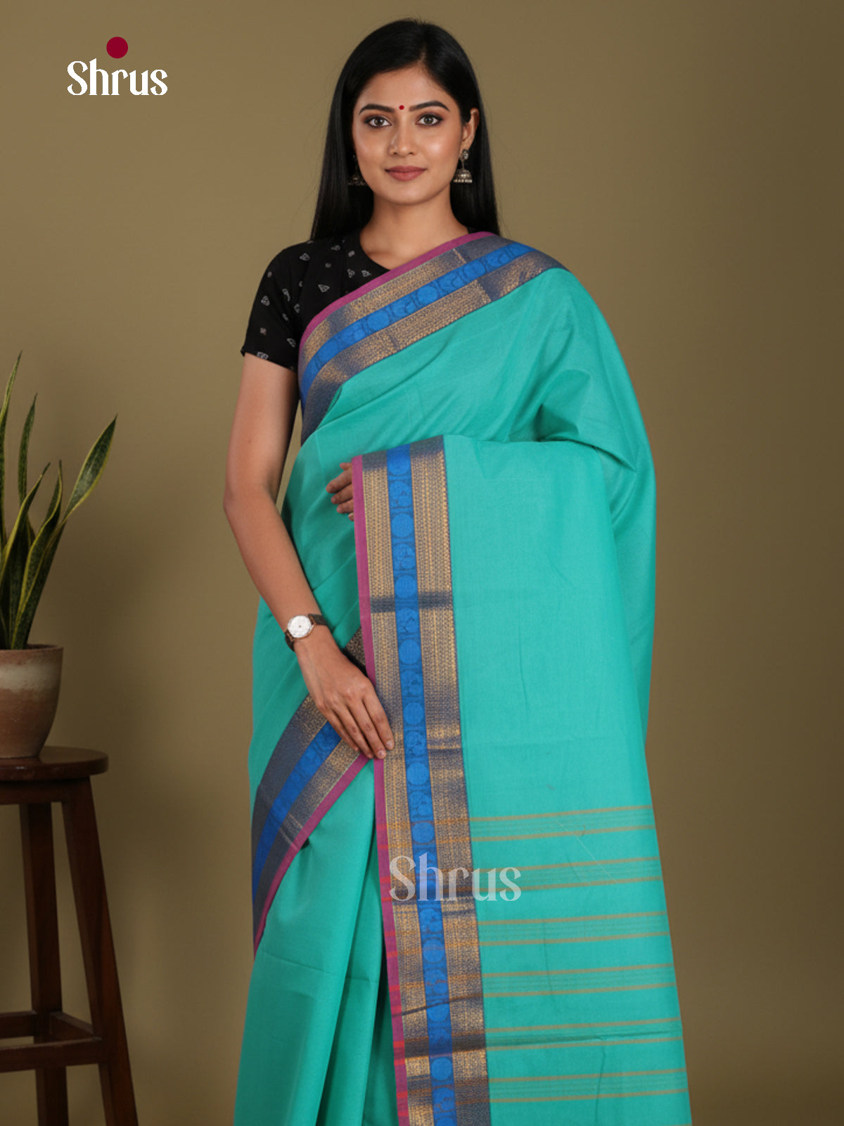 DKS28168 - Chettinad Mix Cotton-Without Blouse Saree