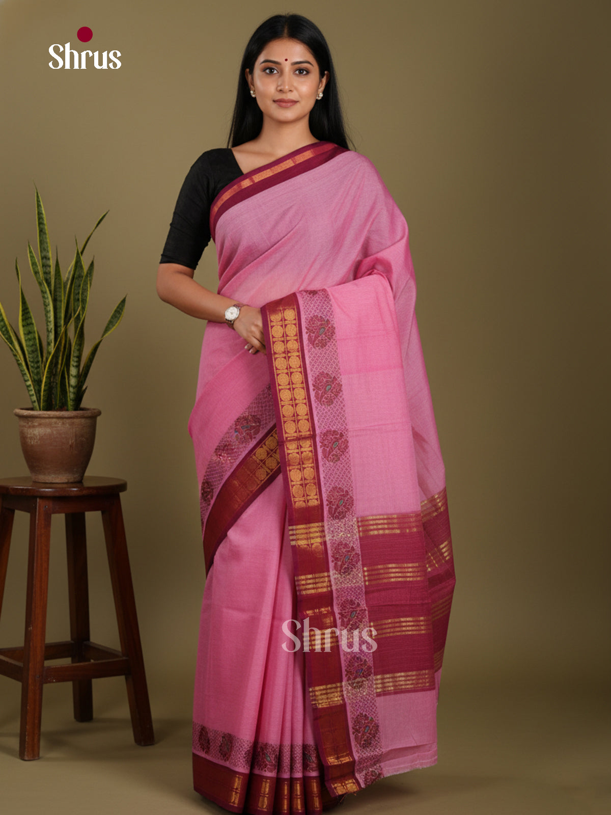 DKS28180 - Chettinad Mix Cotton-Without Blouse Saree