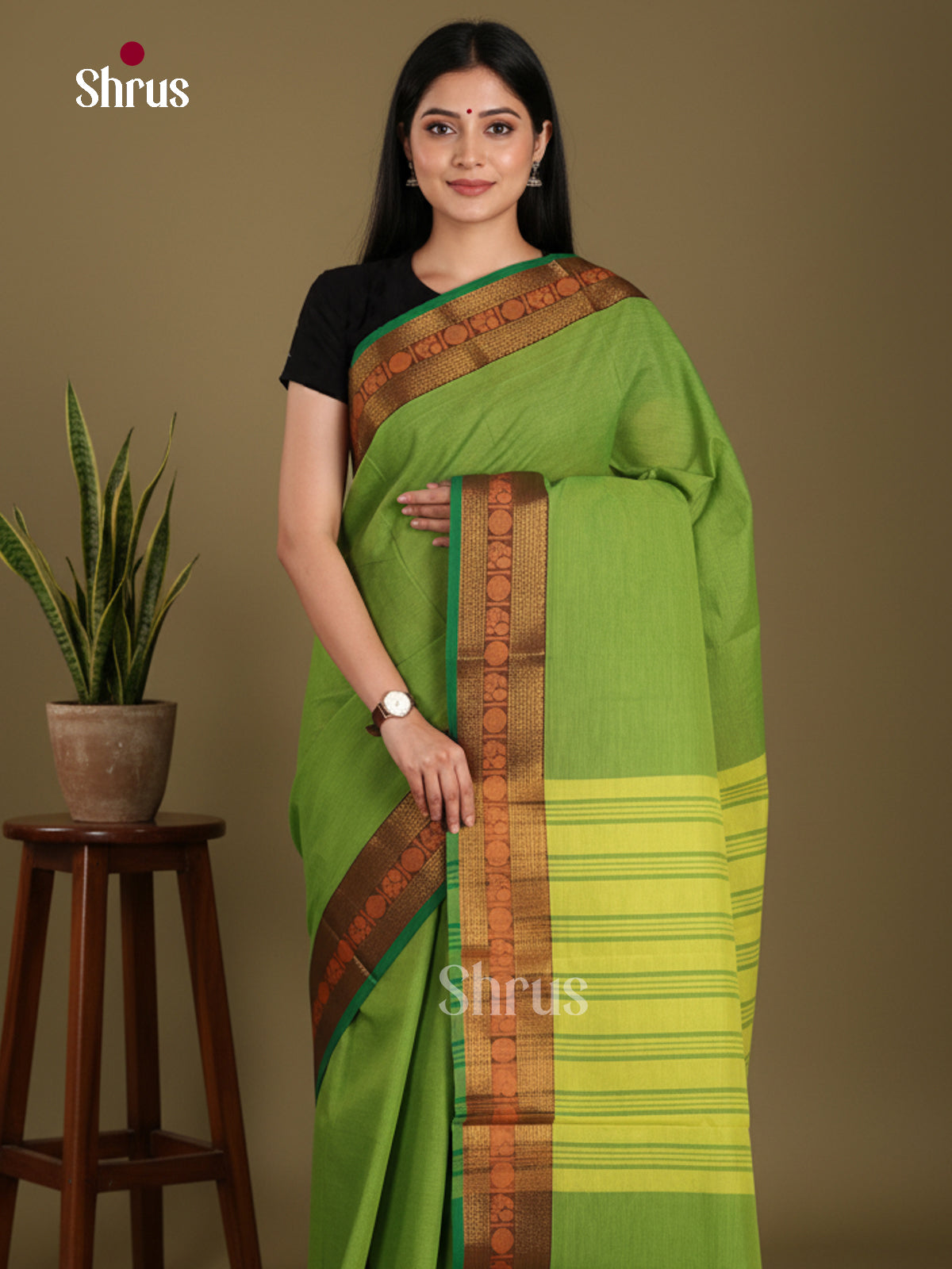 DKS28182 - Chettinad Mix Cotton-Without Blouse Saree - Shop on Shrus.com