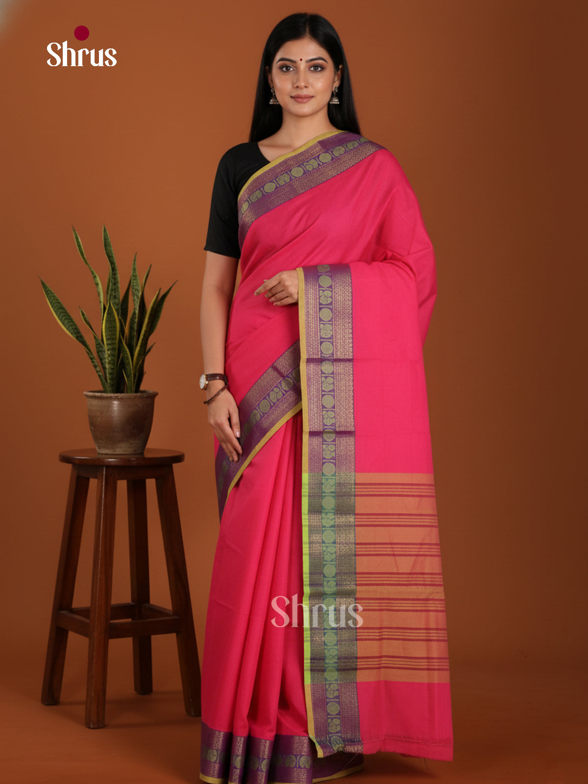 DKS28183 - Chettinad Mix Cotton-Without Blouse Saree