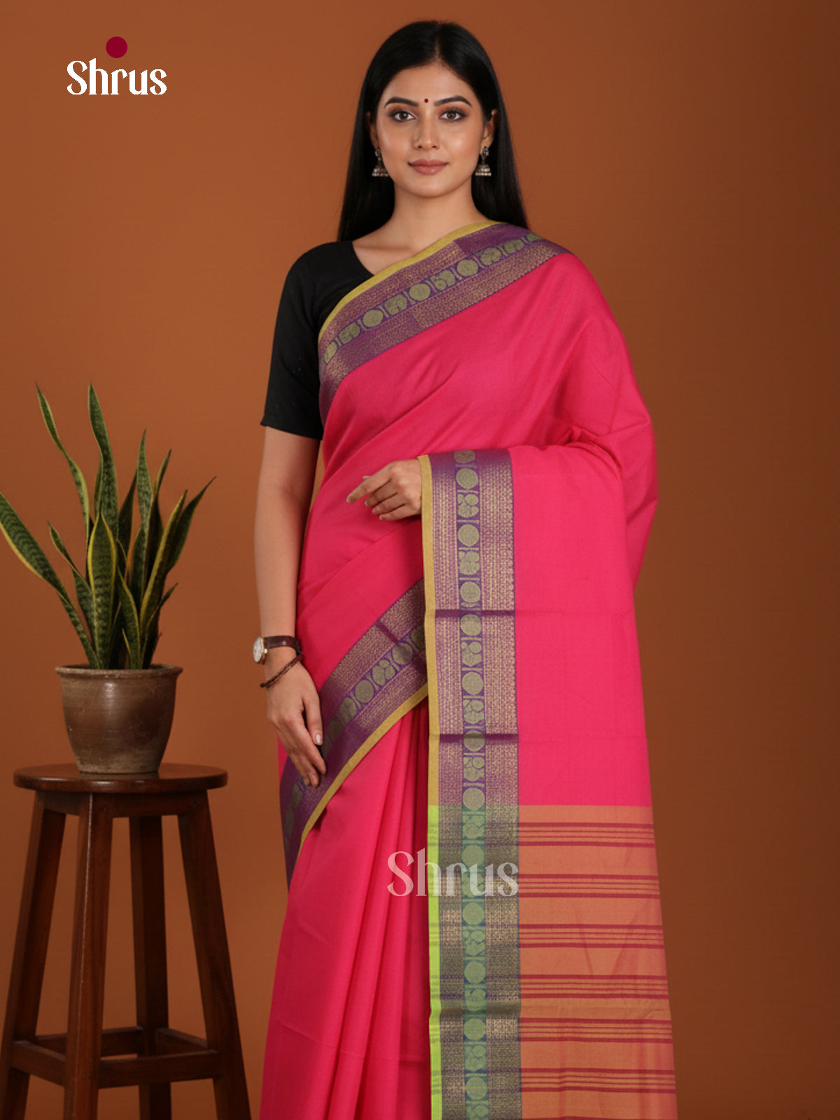 DKS28183 - Chettinad Mix Cotton-Without Blouse Saree