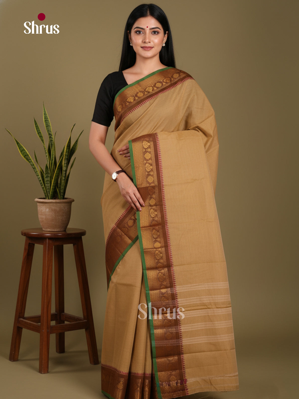 DKS28186 - Chettinad Mix Cotton-Without Blouse Saree - Shop on Shrus.com