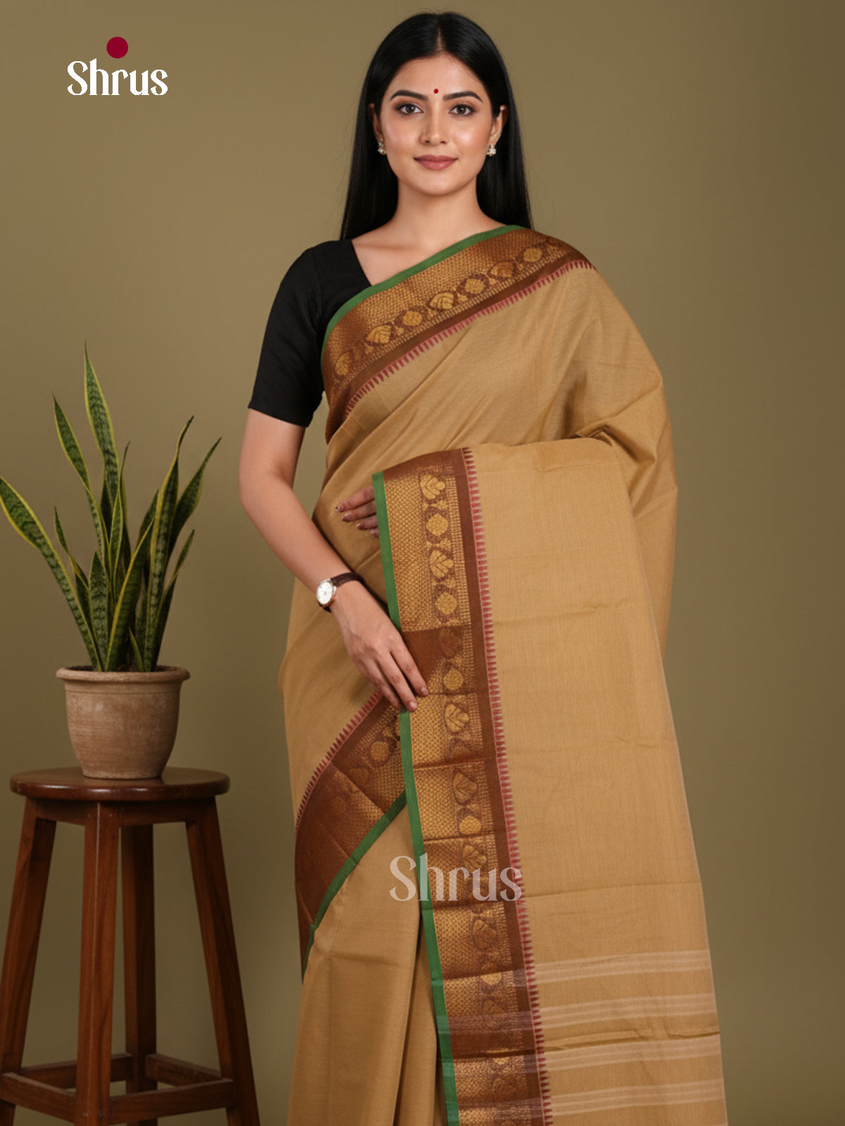 DKS28186 - Chettinad Mix Cotton-Without Blouse Saree - Shop on Shrus.com