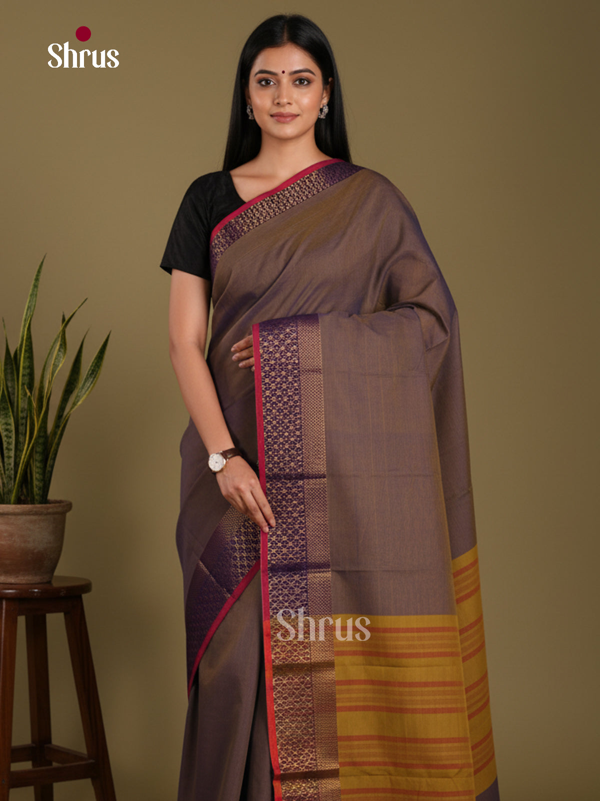 DKS28188 - Chettinad Mix Cotton-Without Blouse Saree - Shop on Shrus.com