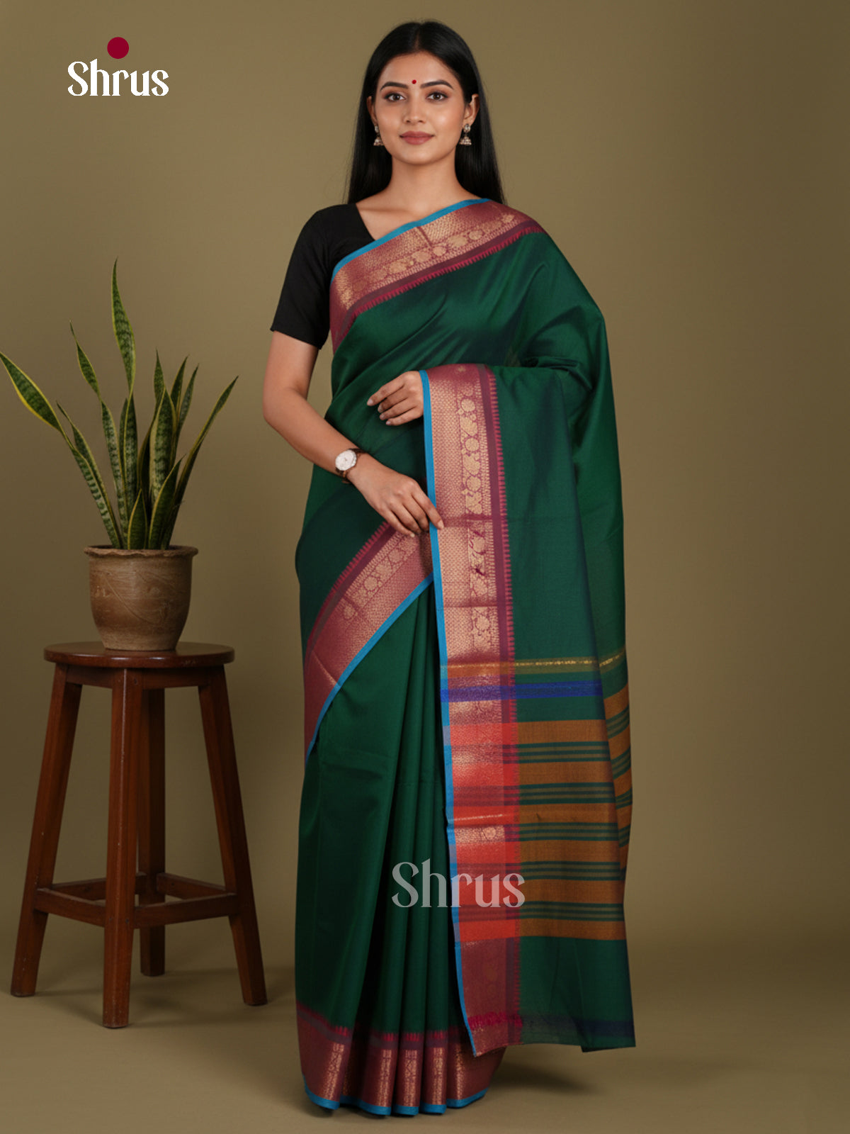 DKS28190 - Chettinad Mix Cotton-Without Blouse Saree