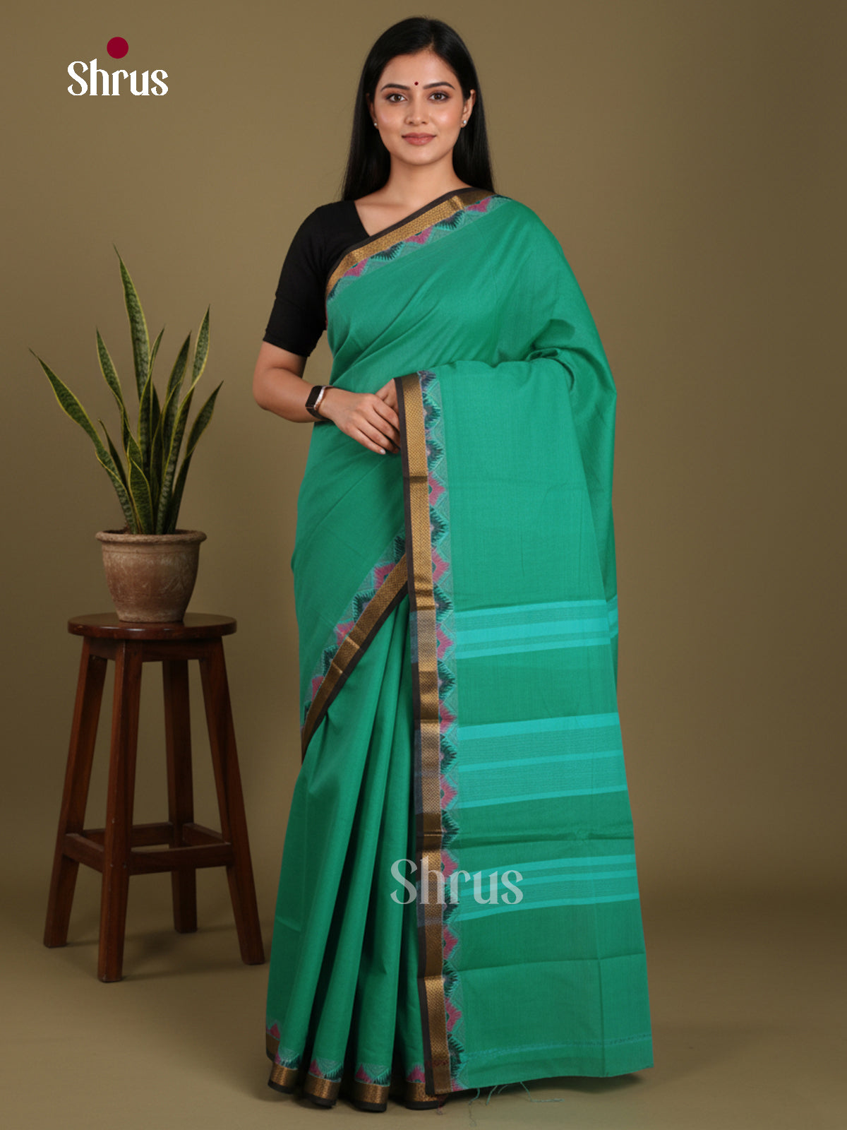 DKS28191 - Chettinad Mix Cotton-Without Blouse Saree