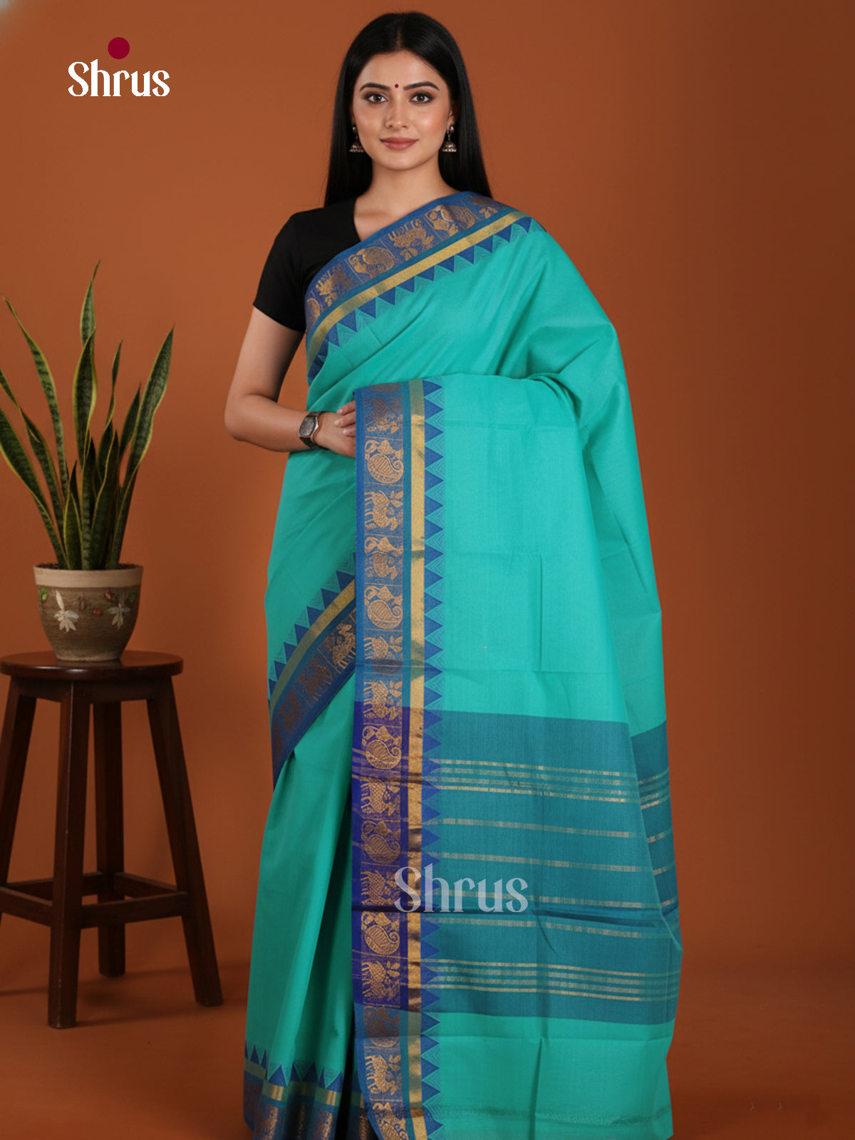DKS28200 - Chettinad Mix Cotton-Without Blouse Saree - Shop on Shrus.com