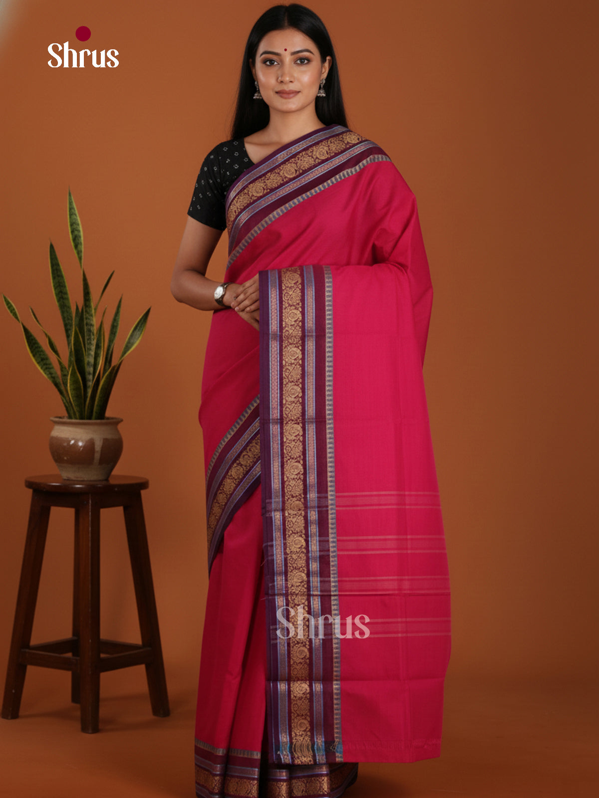 DKS28201 - Chettinad Mix Cotton-Without Blouse Saree - Shop on Shrus.com