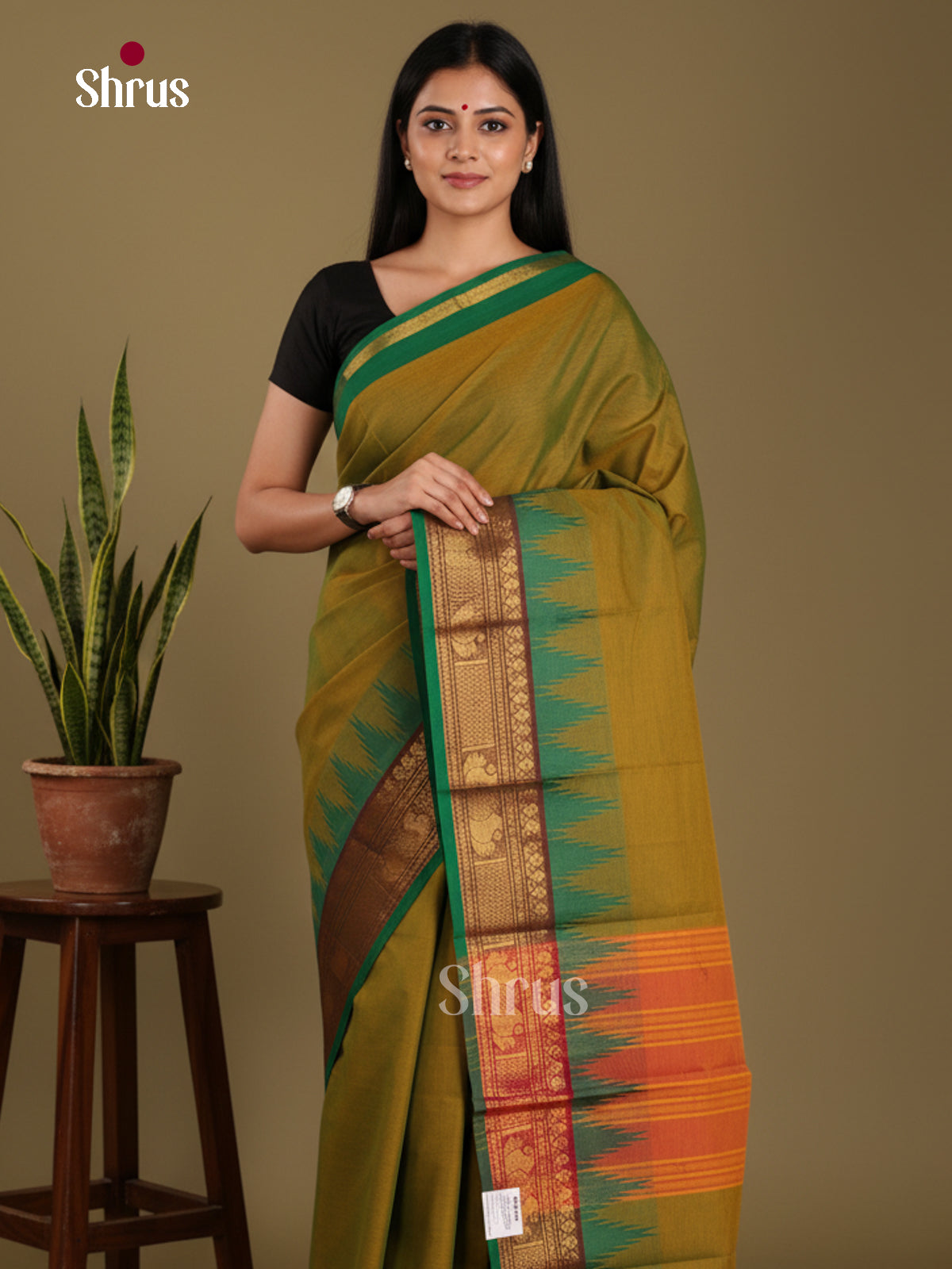 DKS28208 - Chettinad Mix Cotton-Without Blouse Saree