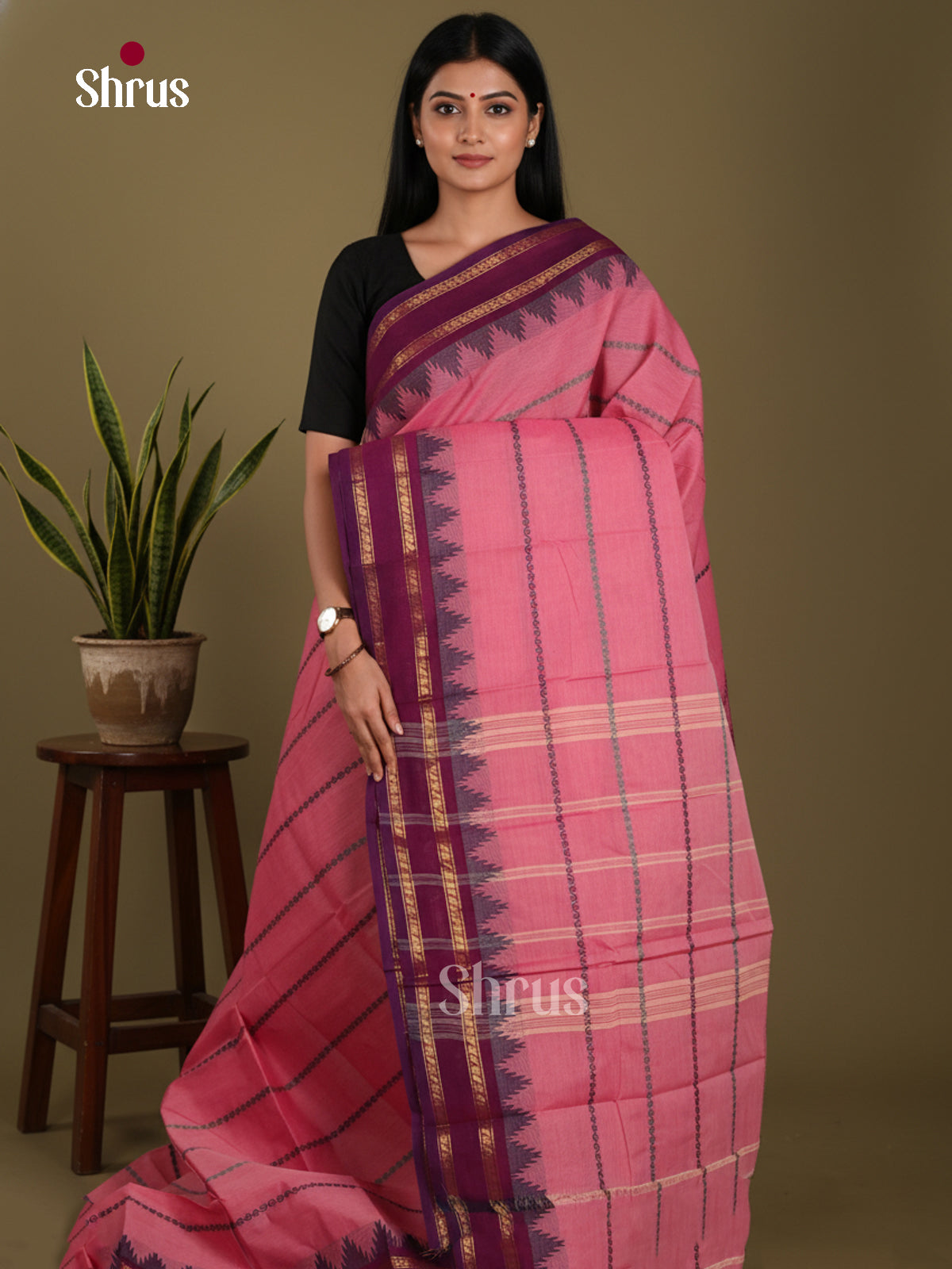 DKS28209 - Chettinad Mix Cotton-Without Blouse Saree