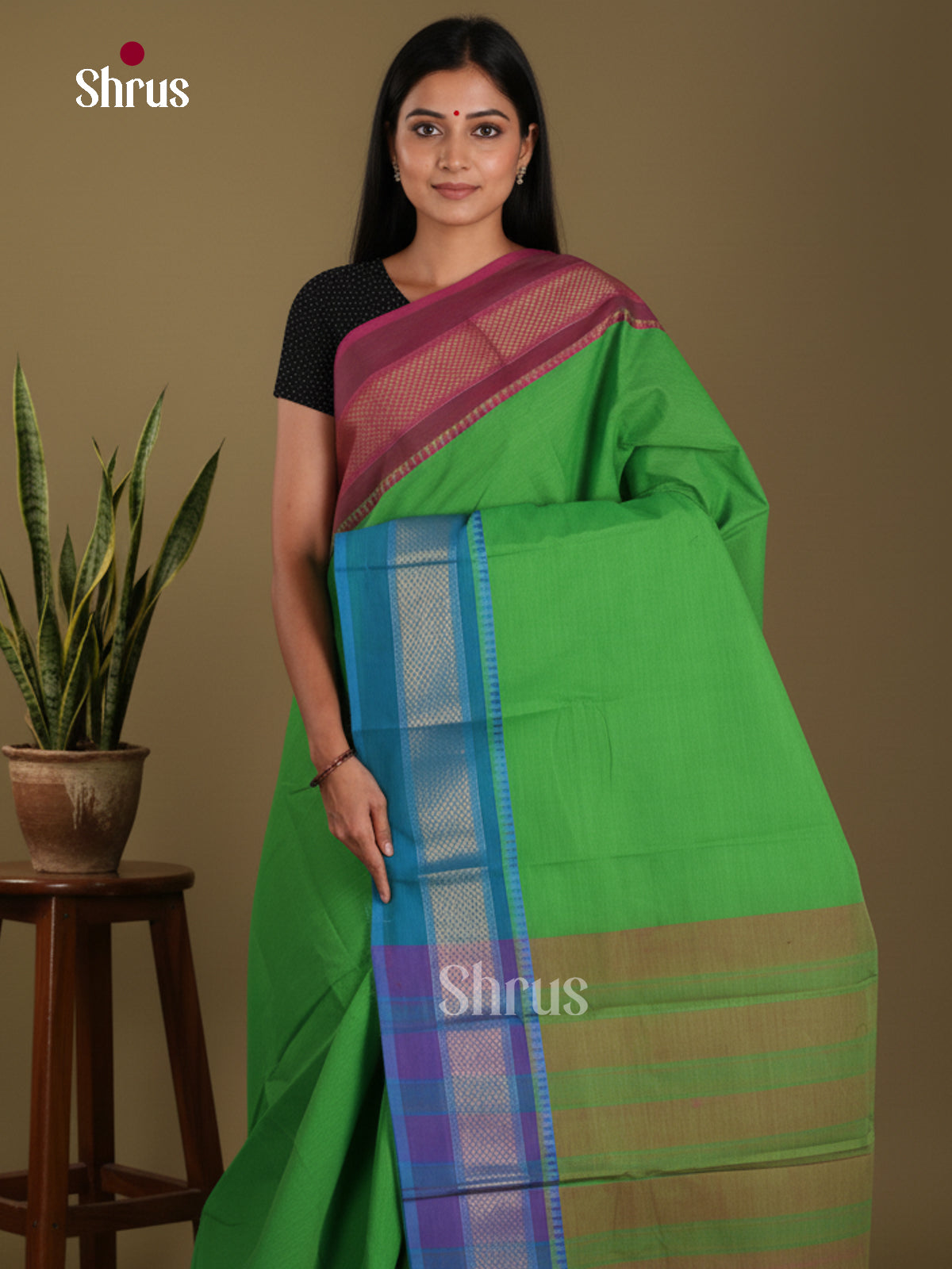 DKS28211 - Chettinad Mix Cotton-Without Blouse Saree