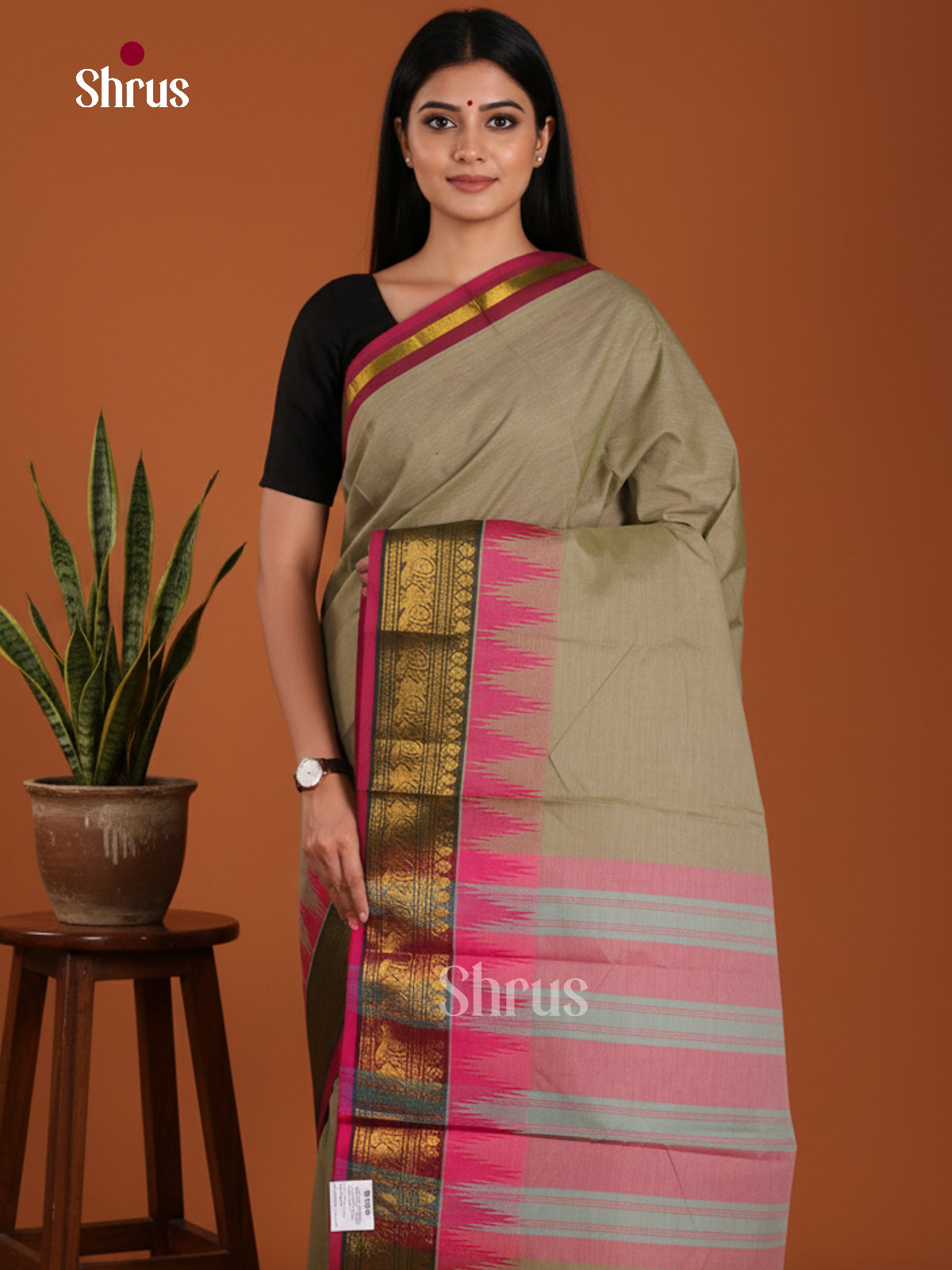 DKS28213 - Chettinad Mix Cotton-Without Blouse Saree